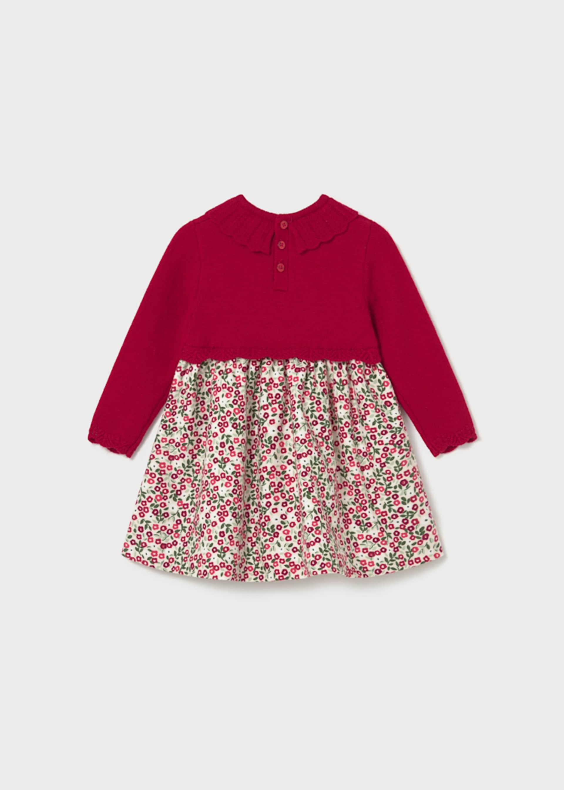 Vestido tricotosa y flores bebé