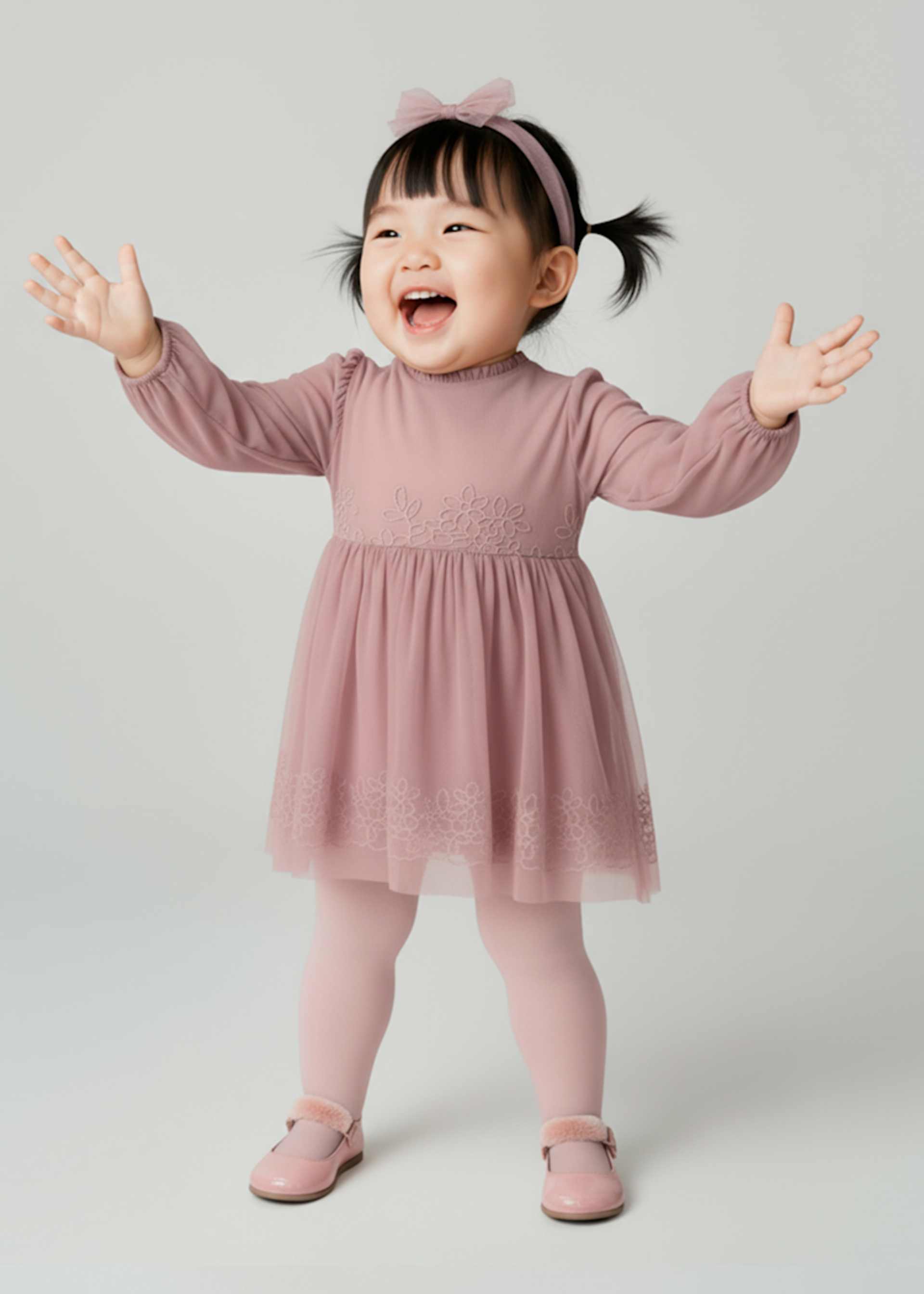 Robe cérémonie en tulle brodé bébé