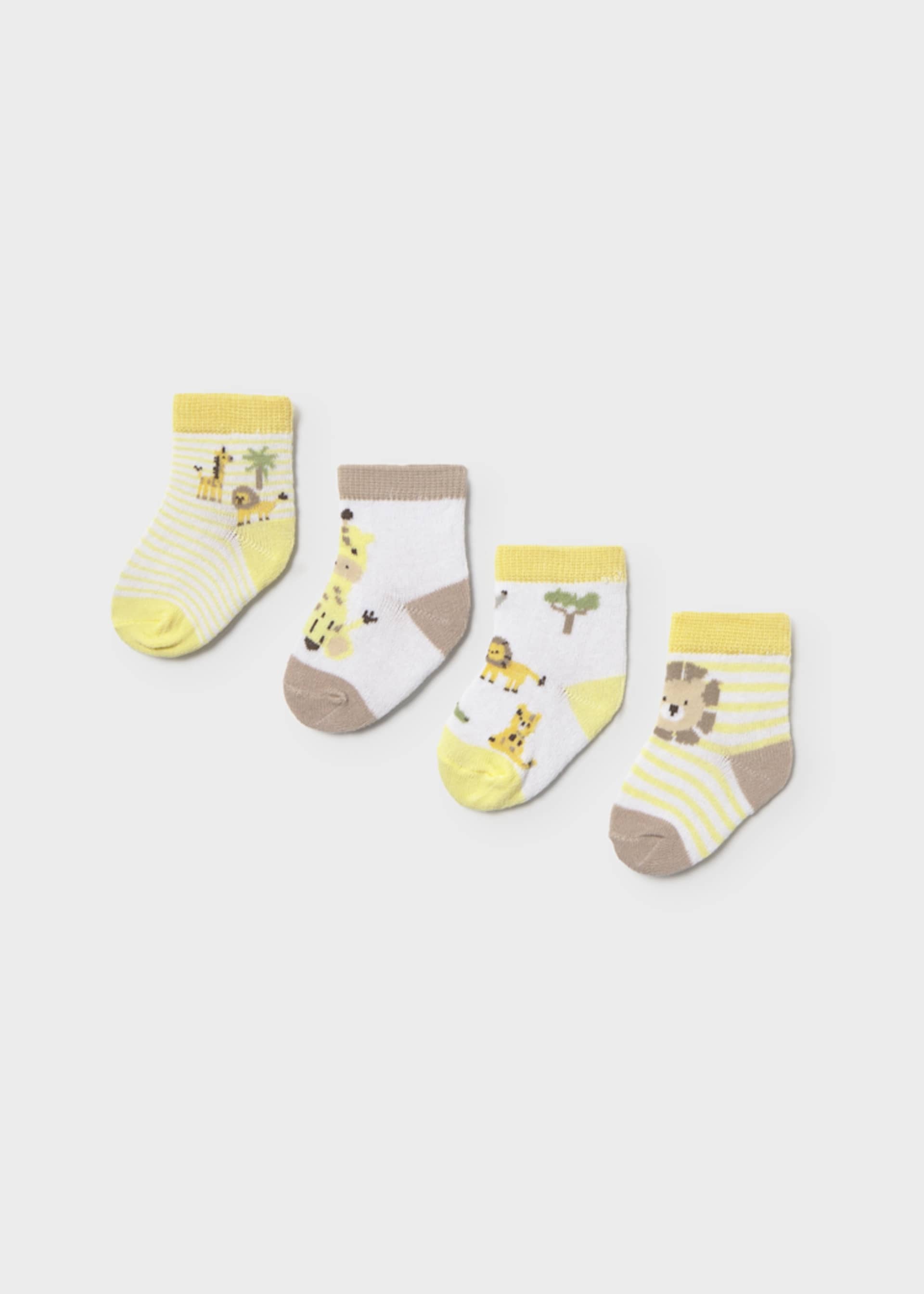 Lot 4 chaussettes animaux nouveau-né