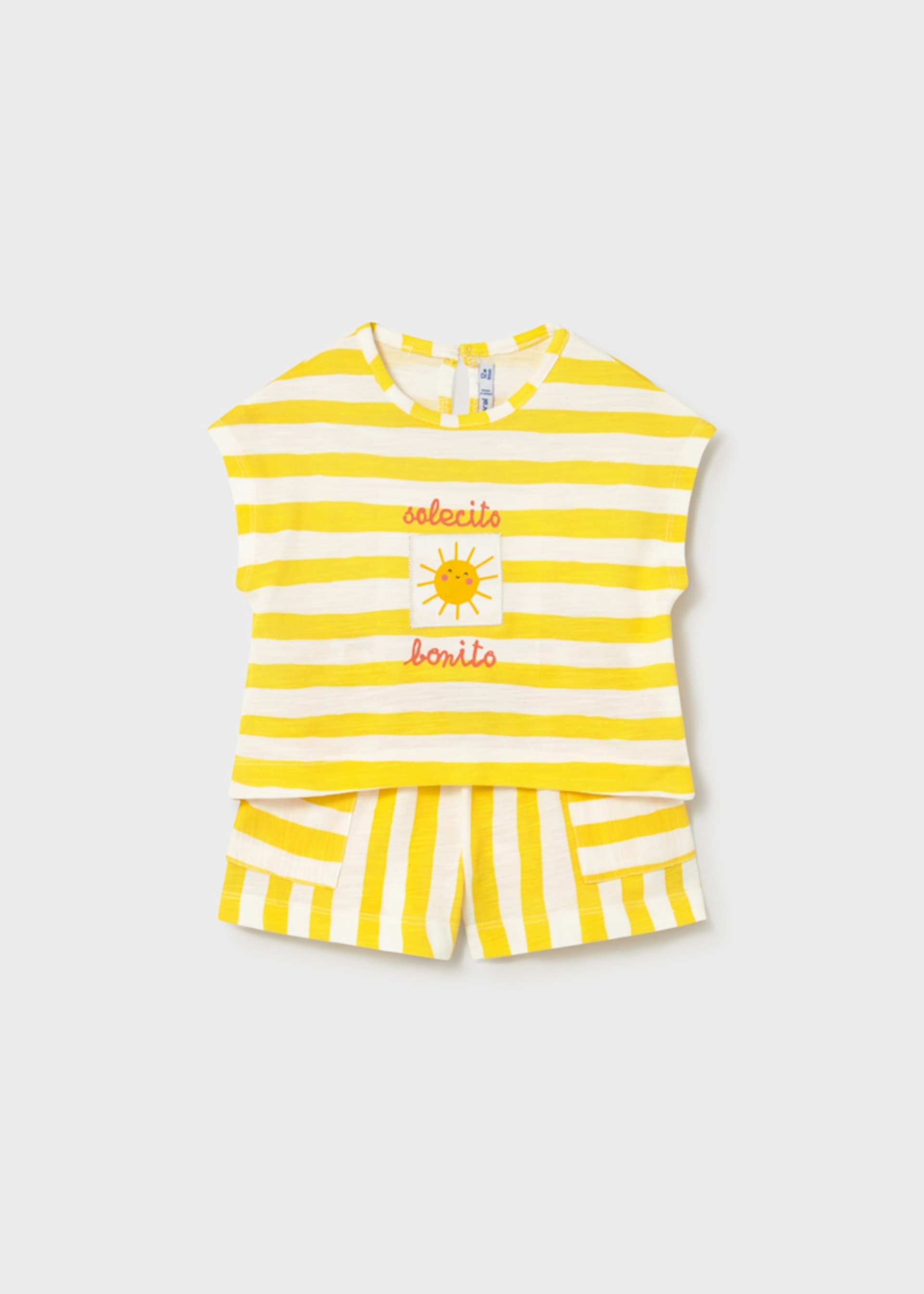 Conjunto pantalón corto y camiseta rayas bebé