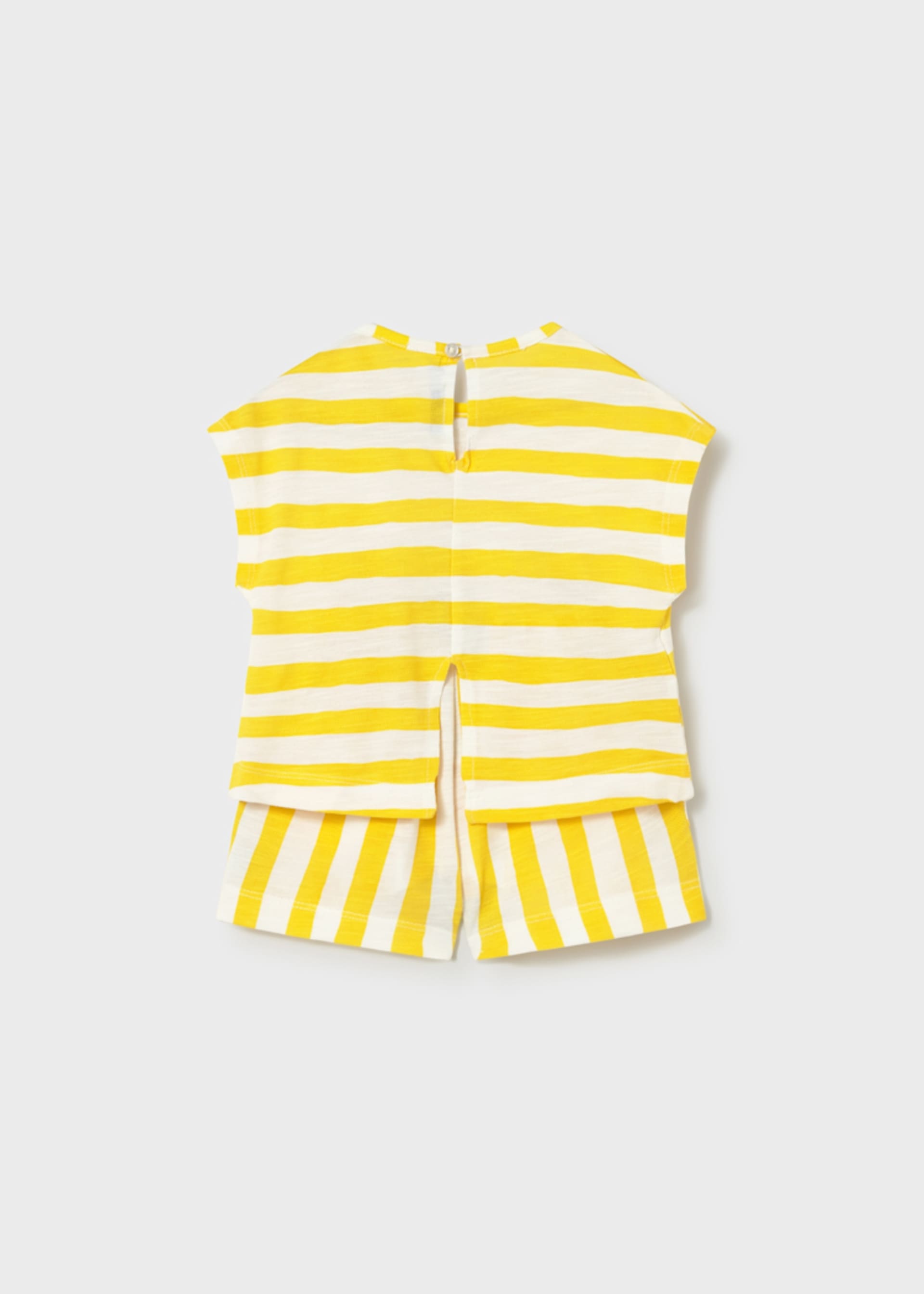 Completo pantaloncino e maglietta righe neonata