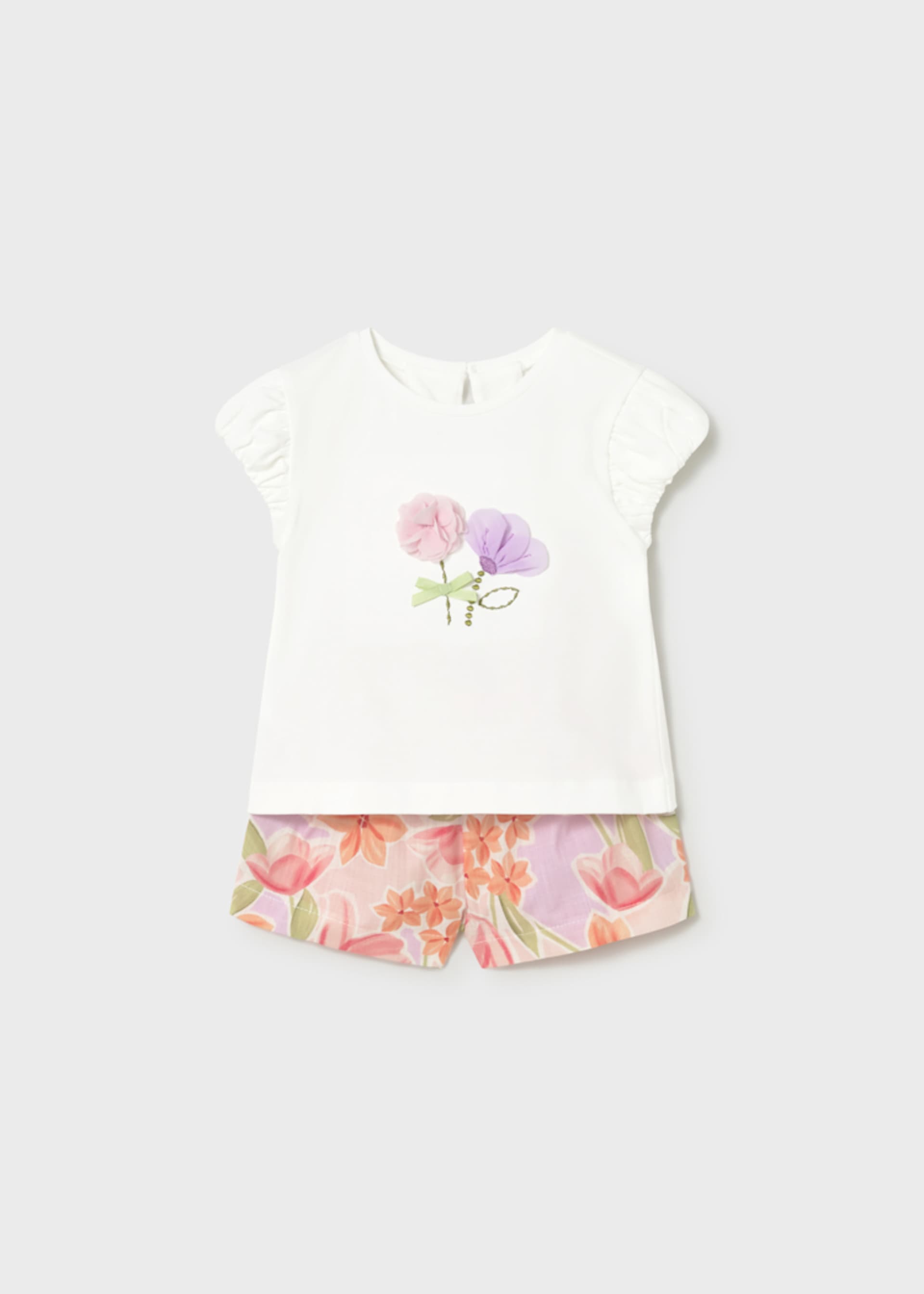 Baby set Bermuda flowers and t-shirt