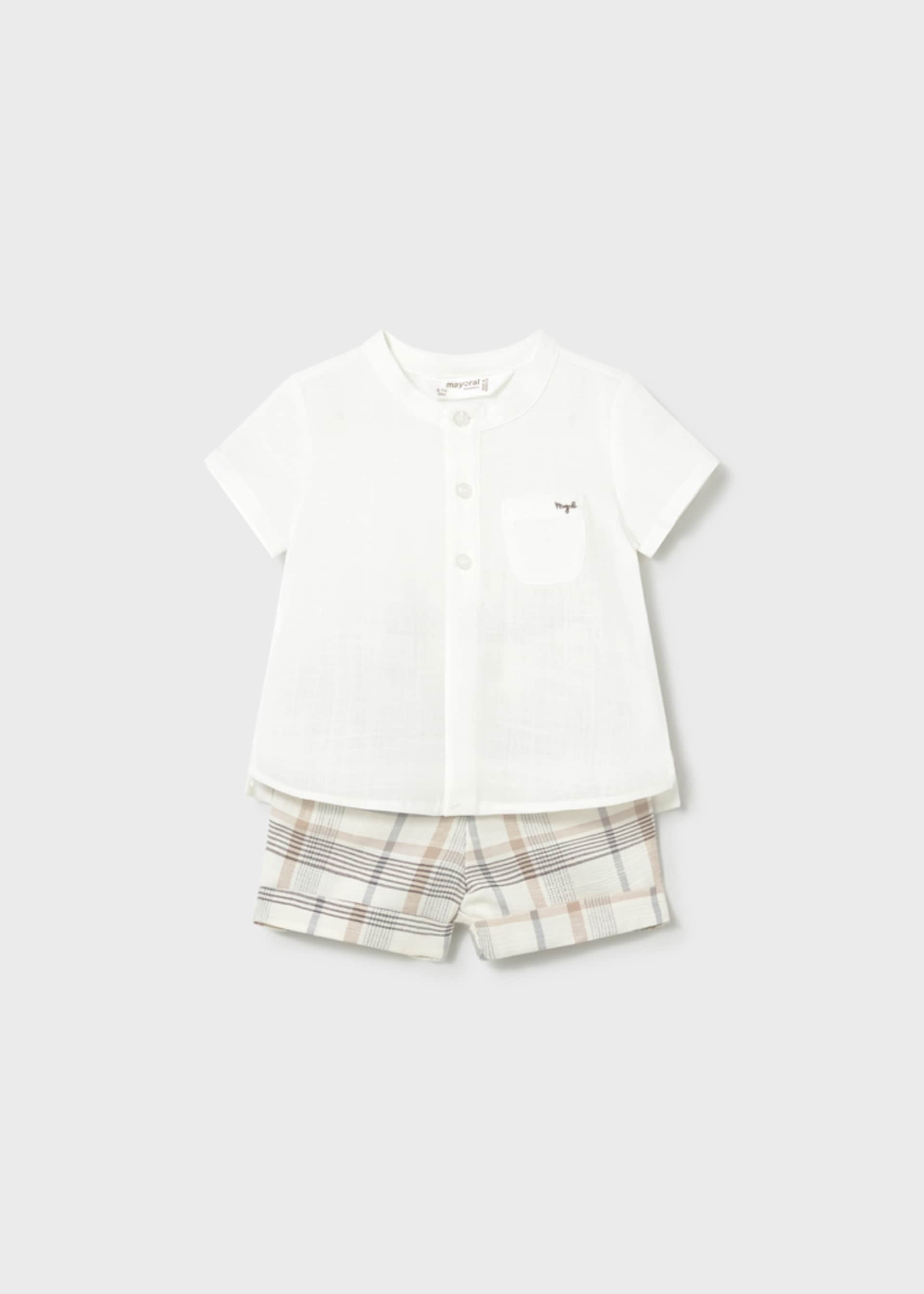 Conjunto calções camisa recém-nascido