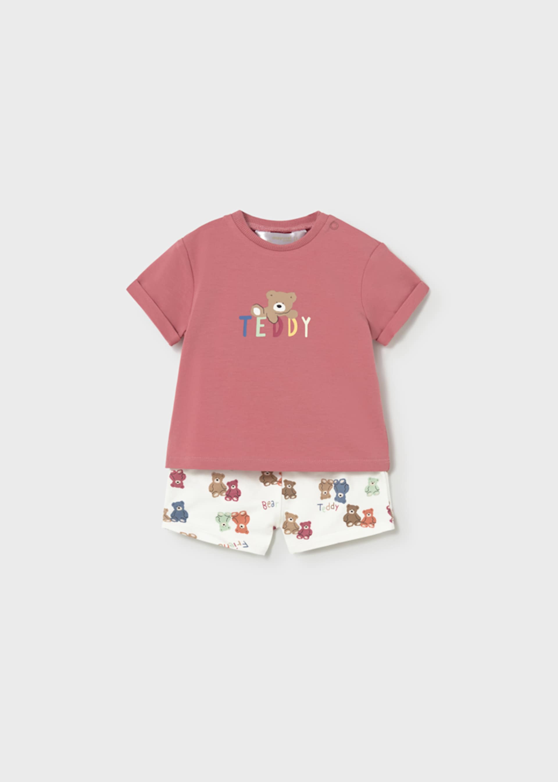 Completo pantaloncino  stampato e maglietta neonato