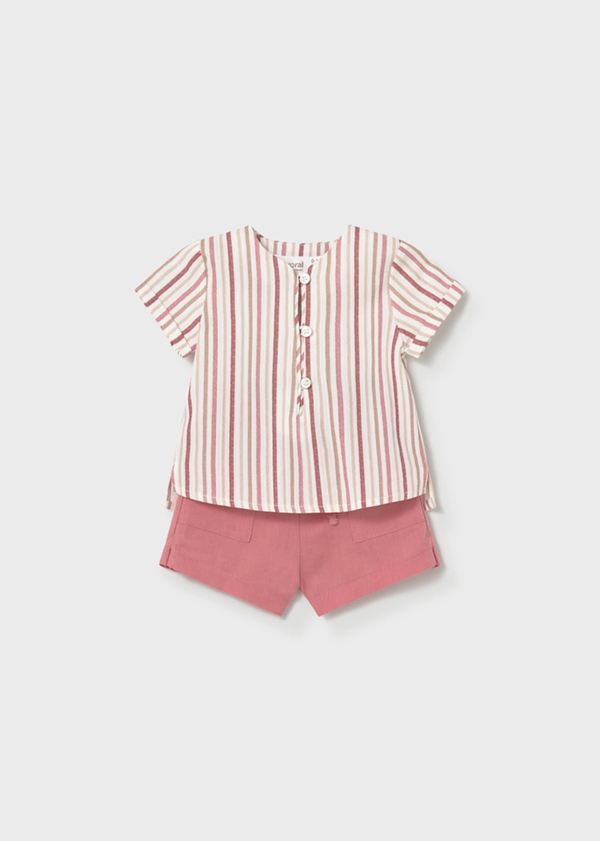 Ensemble short et t-shirt rayé nouveau-né
