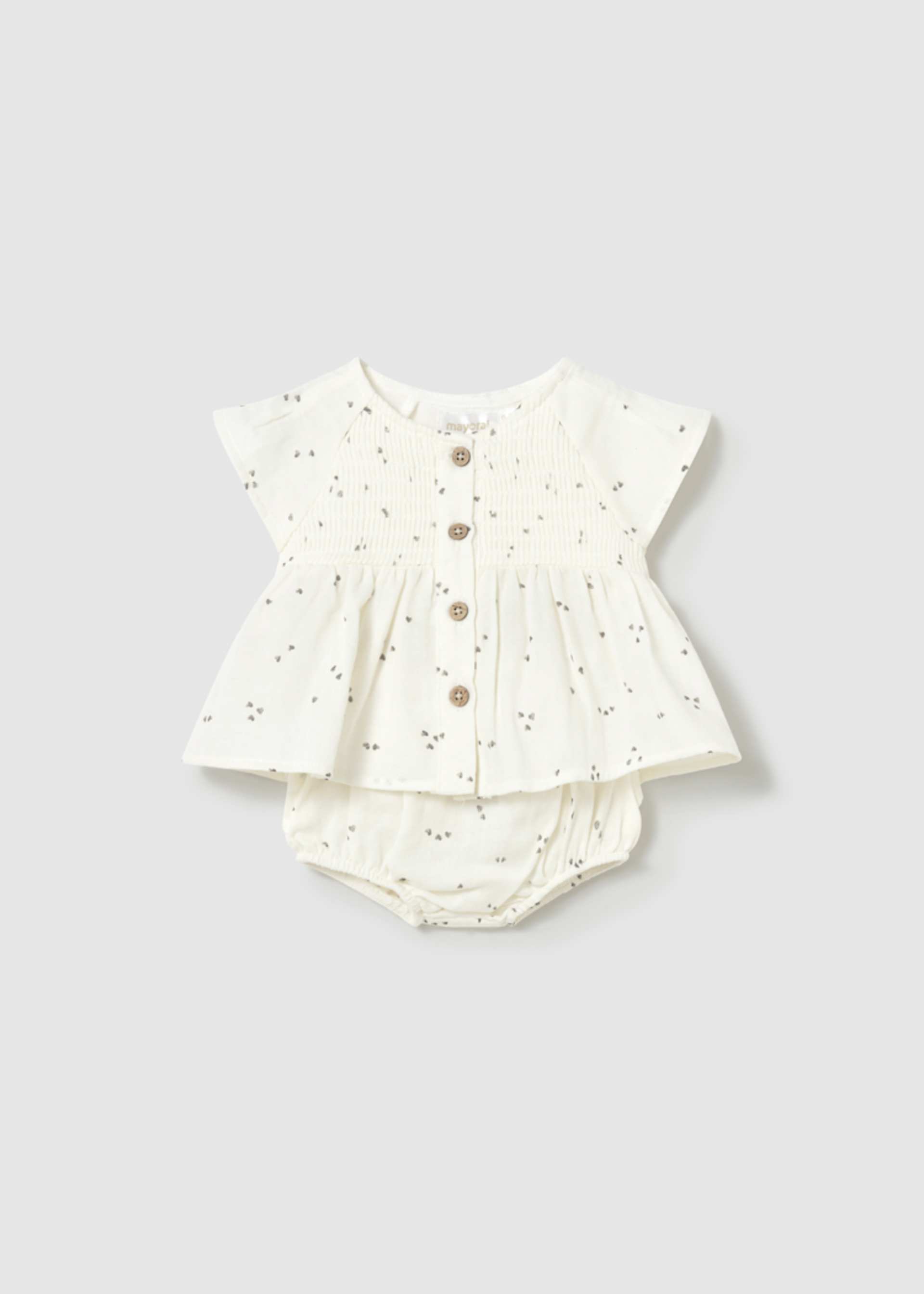 Conjunto cubrepañal y blusa recién nacida