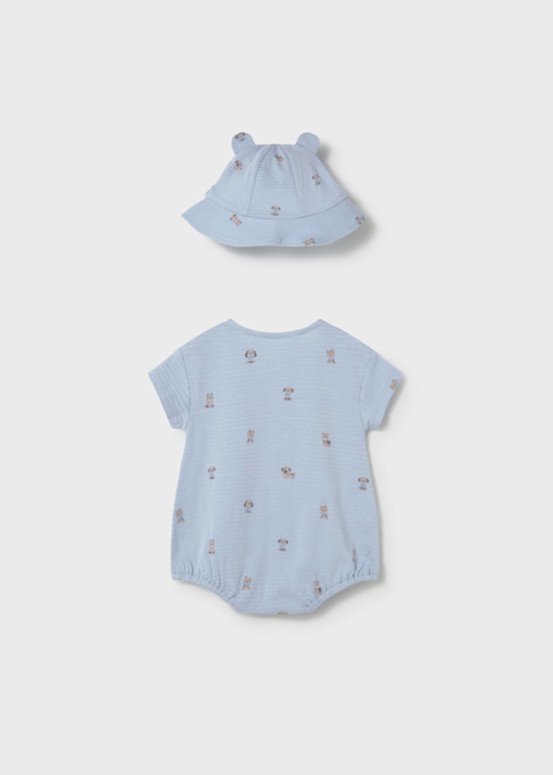 Newborn Boy Romper and Hat Set