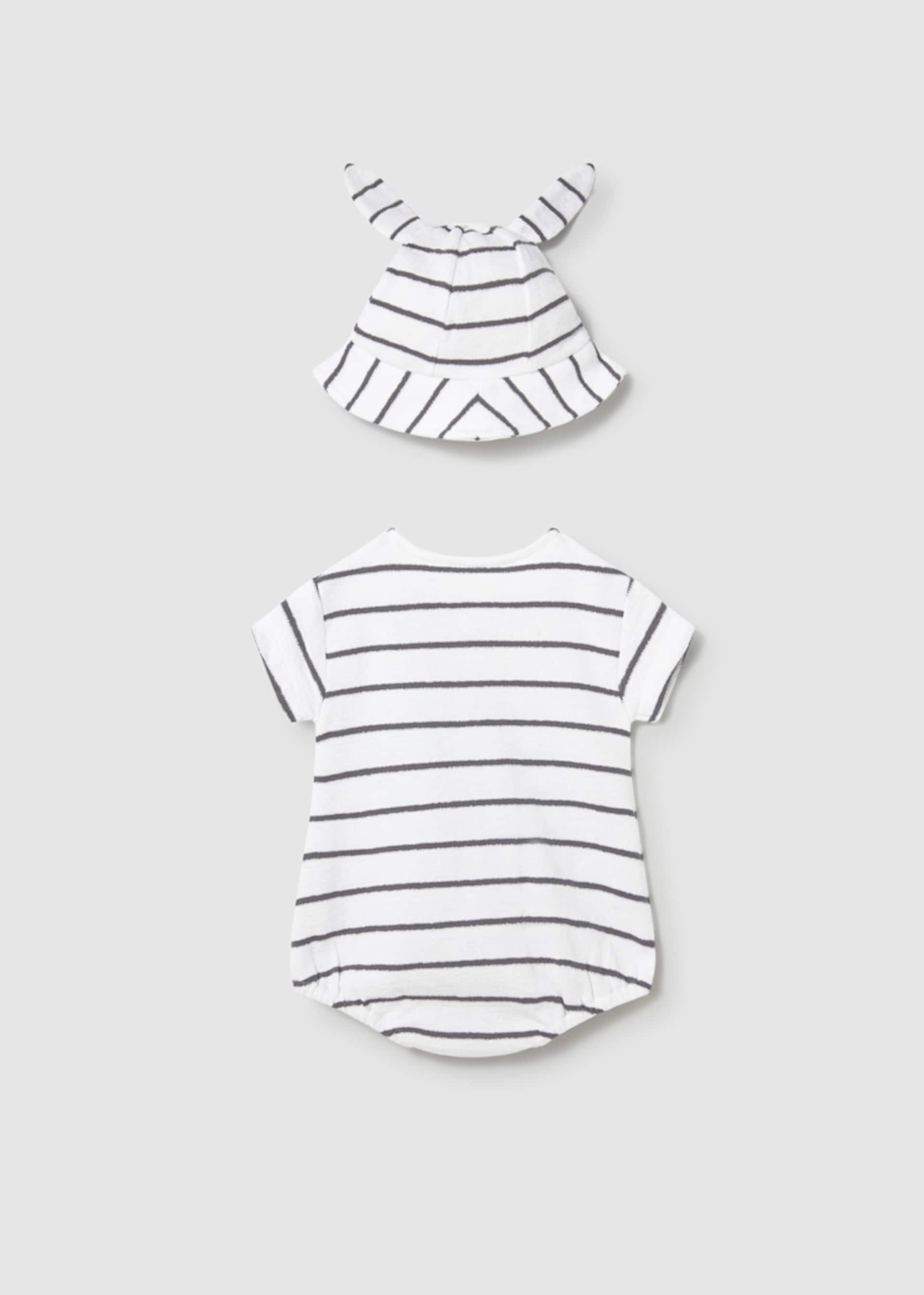 Newborn Boy Romper and Hat Set