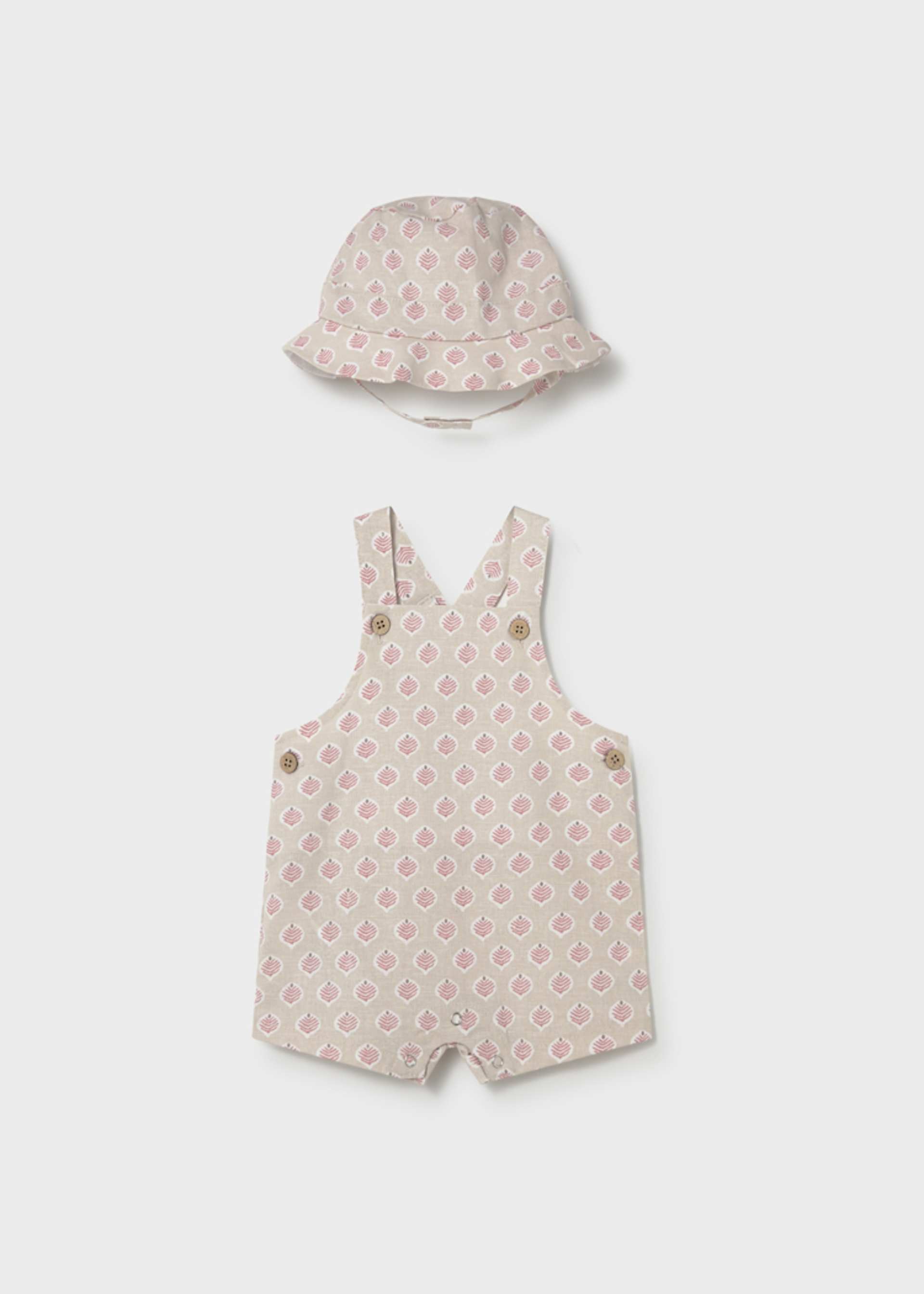 Peto estampado con gorro recién nacido