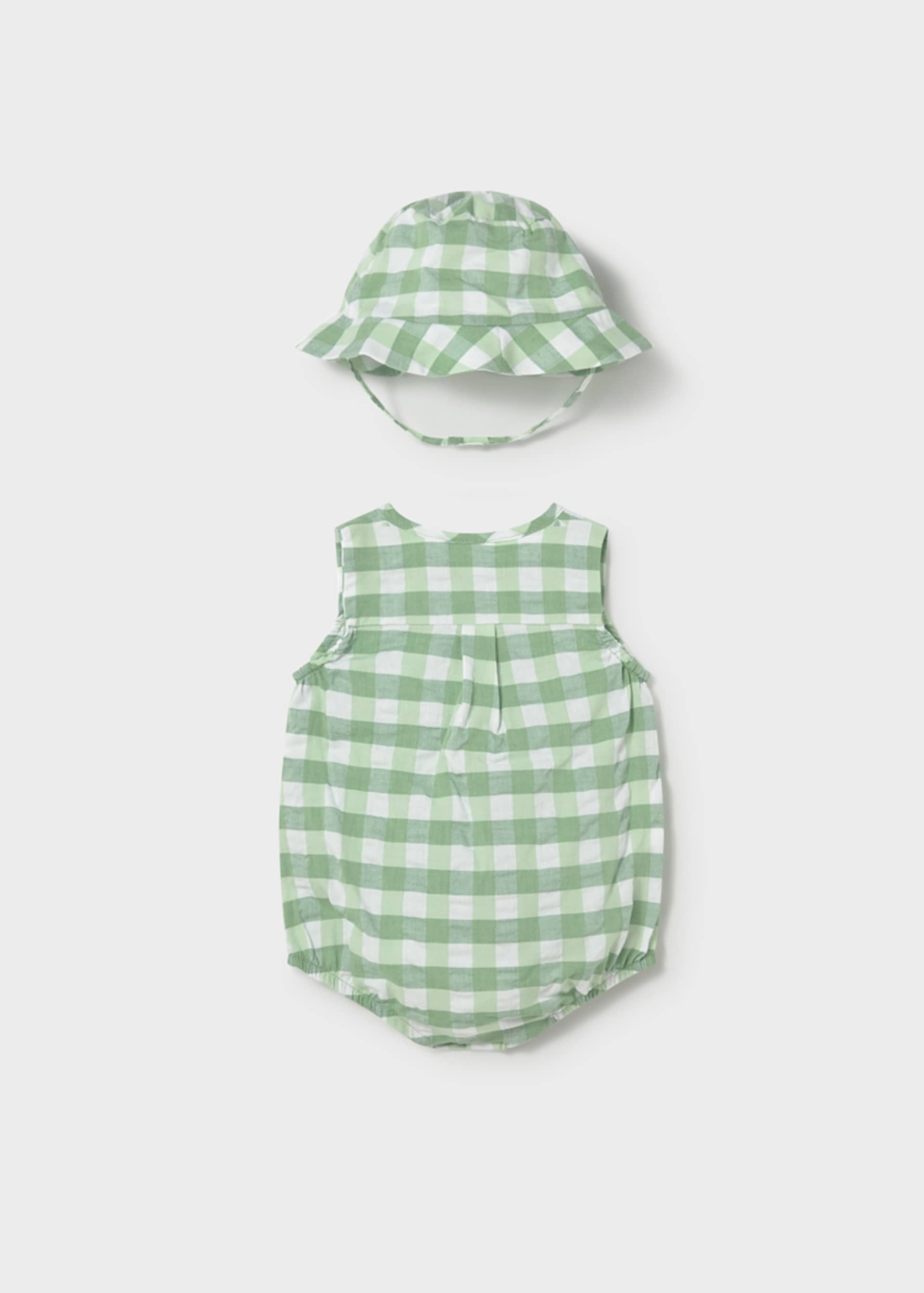 Newborn Boy Printed Romper with Hat Set
