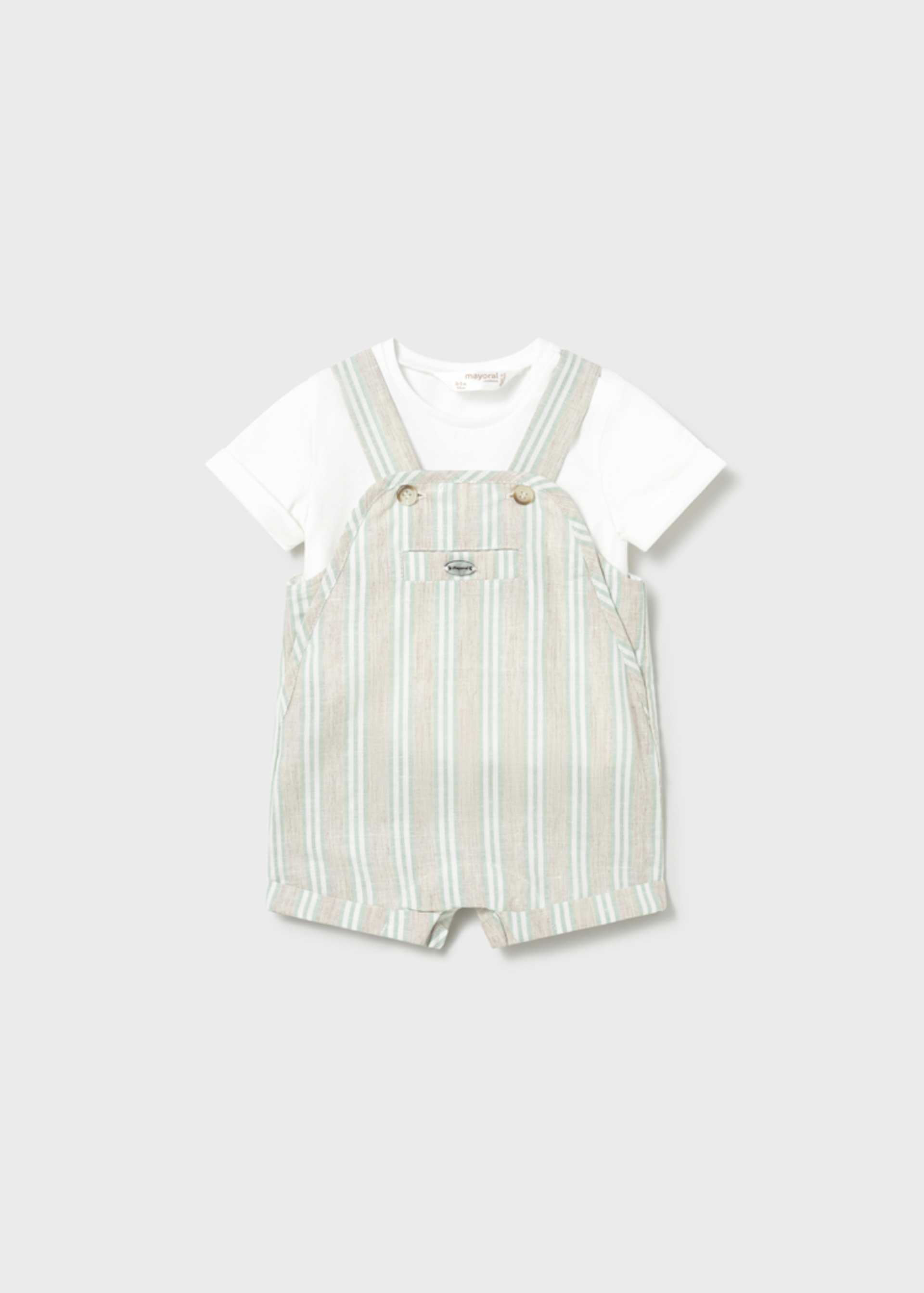 Newborn Boy Printed Dungaree and T-shirt Set