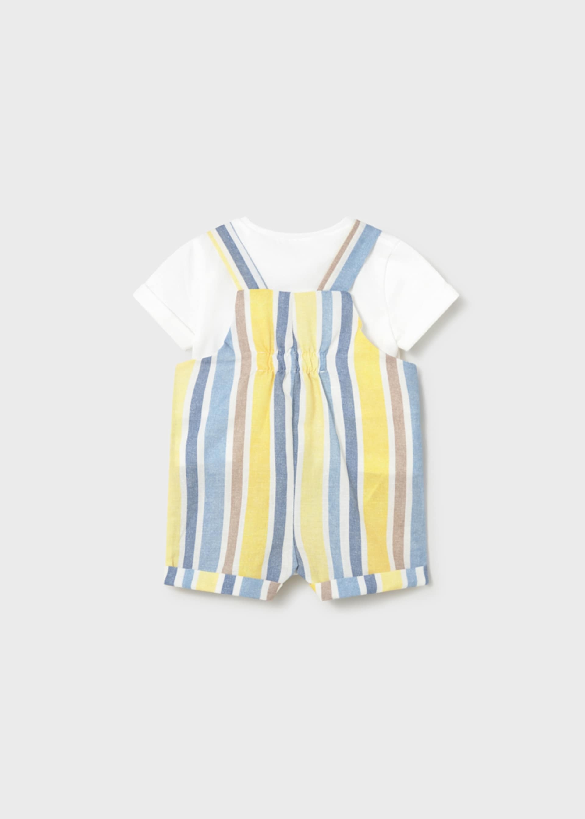 Completo salopette righe e maglietta neonato