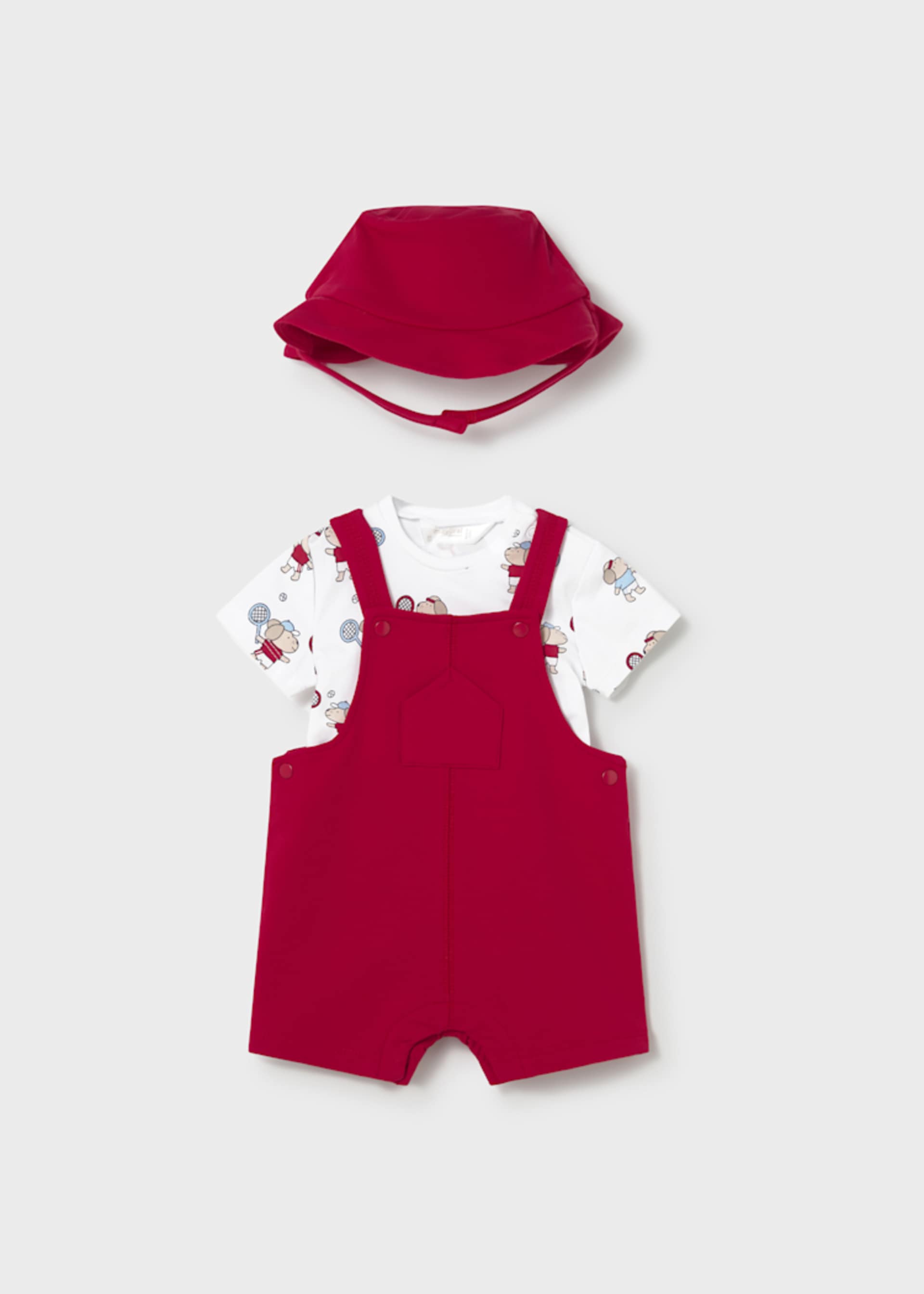 Completo 3 pezzi salopette neonato