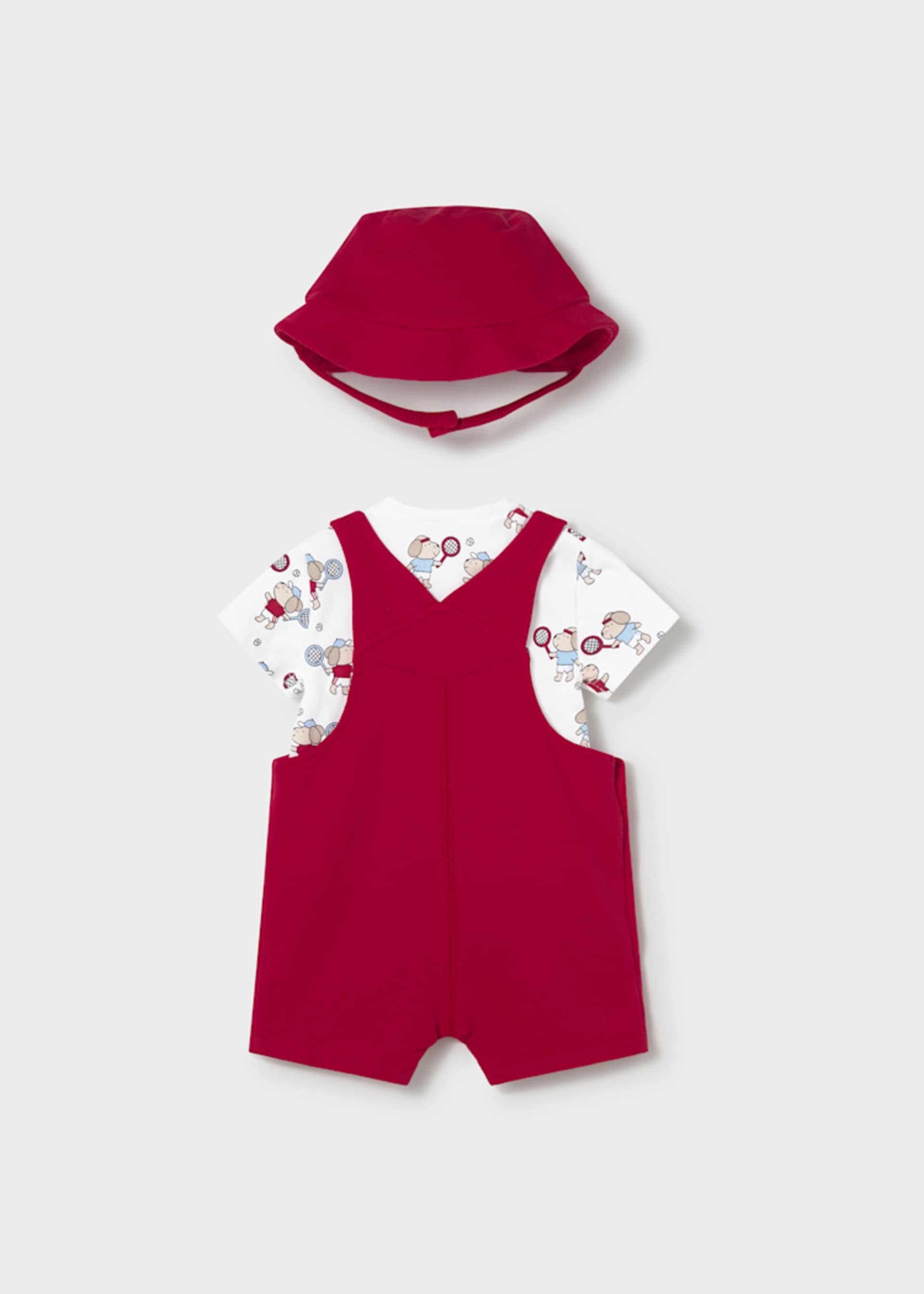 Completo 3 pezzi salopette neonato