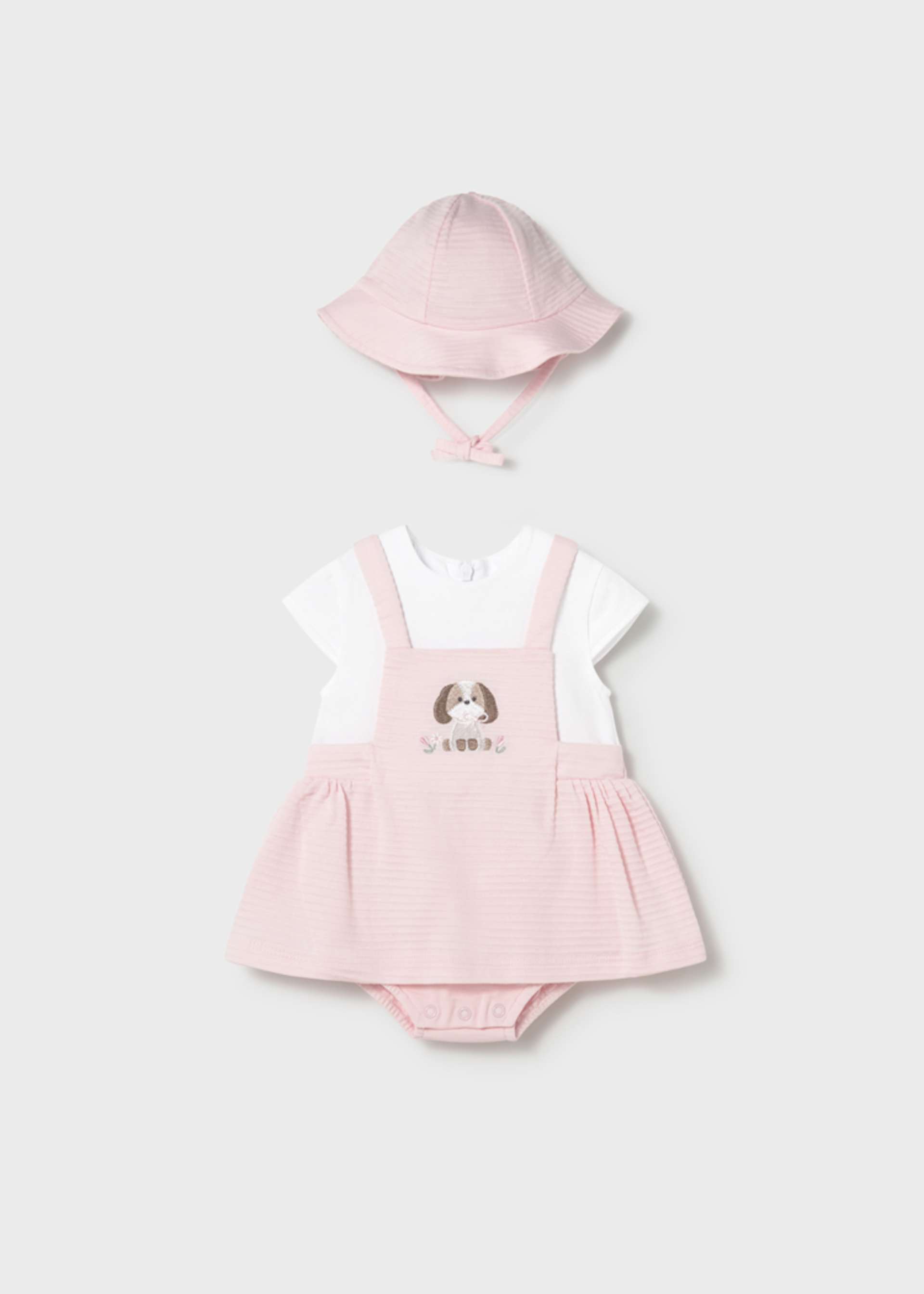 Newborn Girl Romper with Hat Set