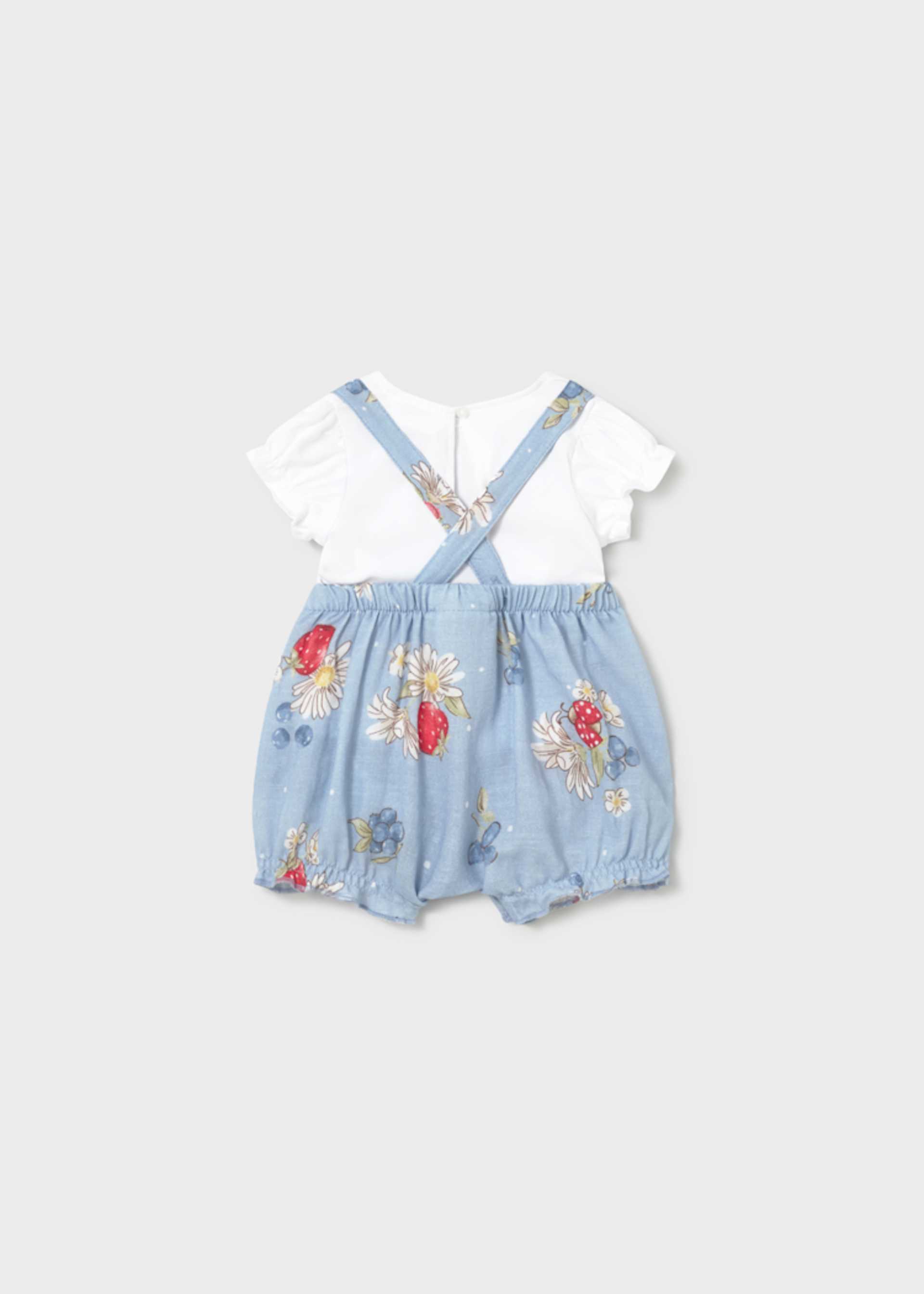 Newborn Girl Dungaree and T-shirt Set