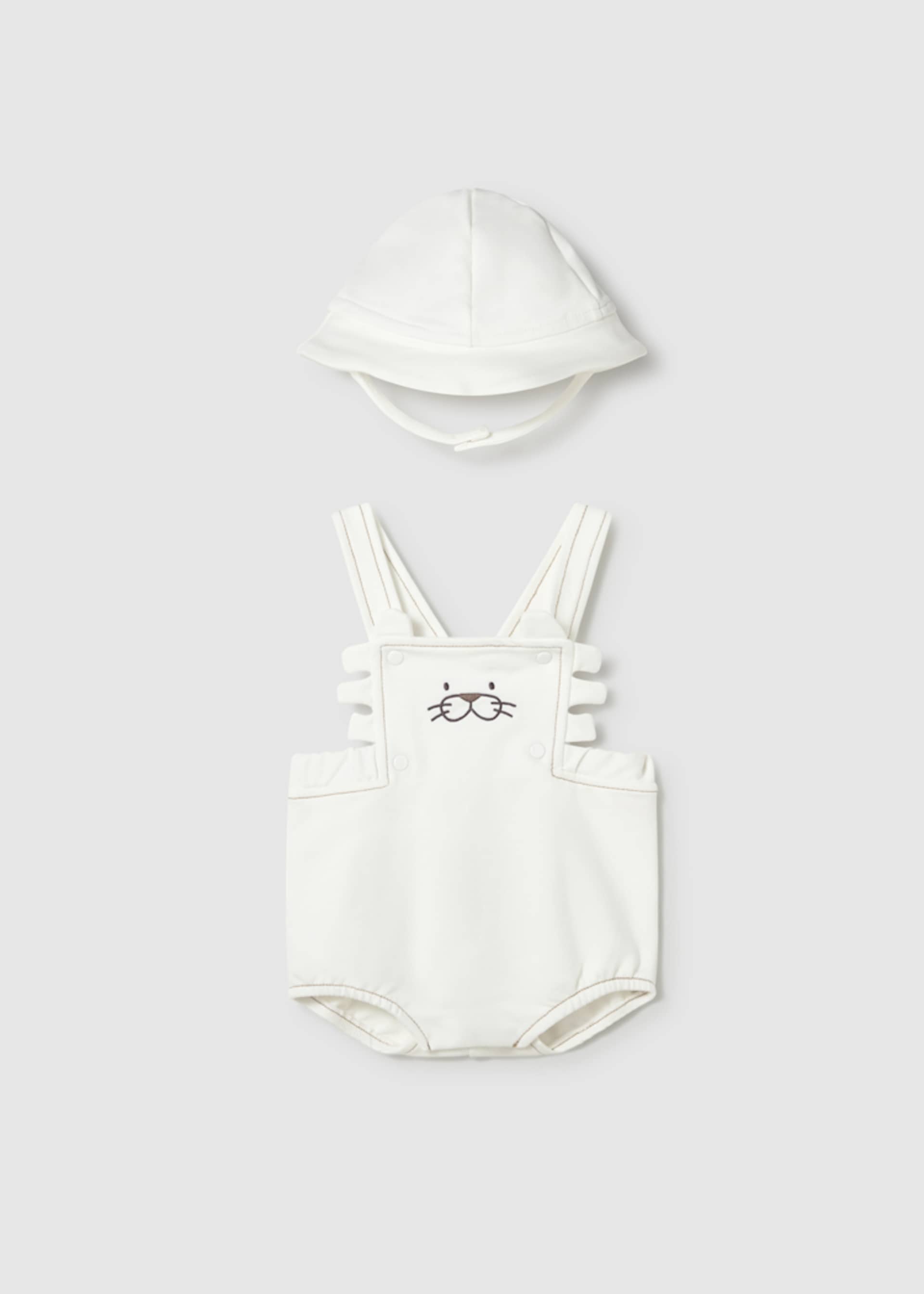 Newborn Boy Dungaree with Hat Set