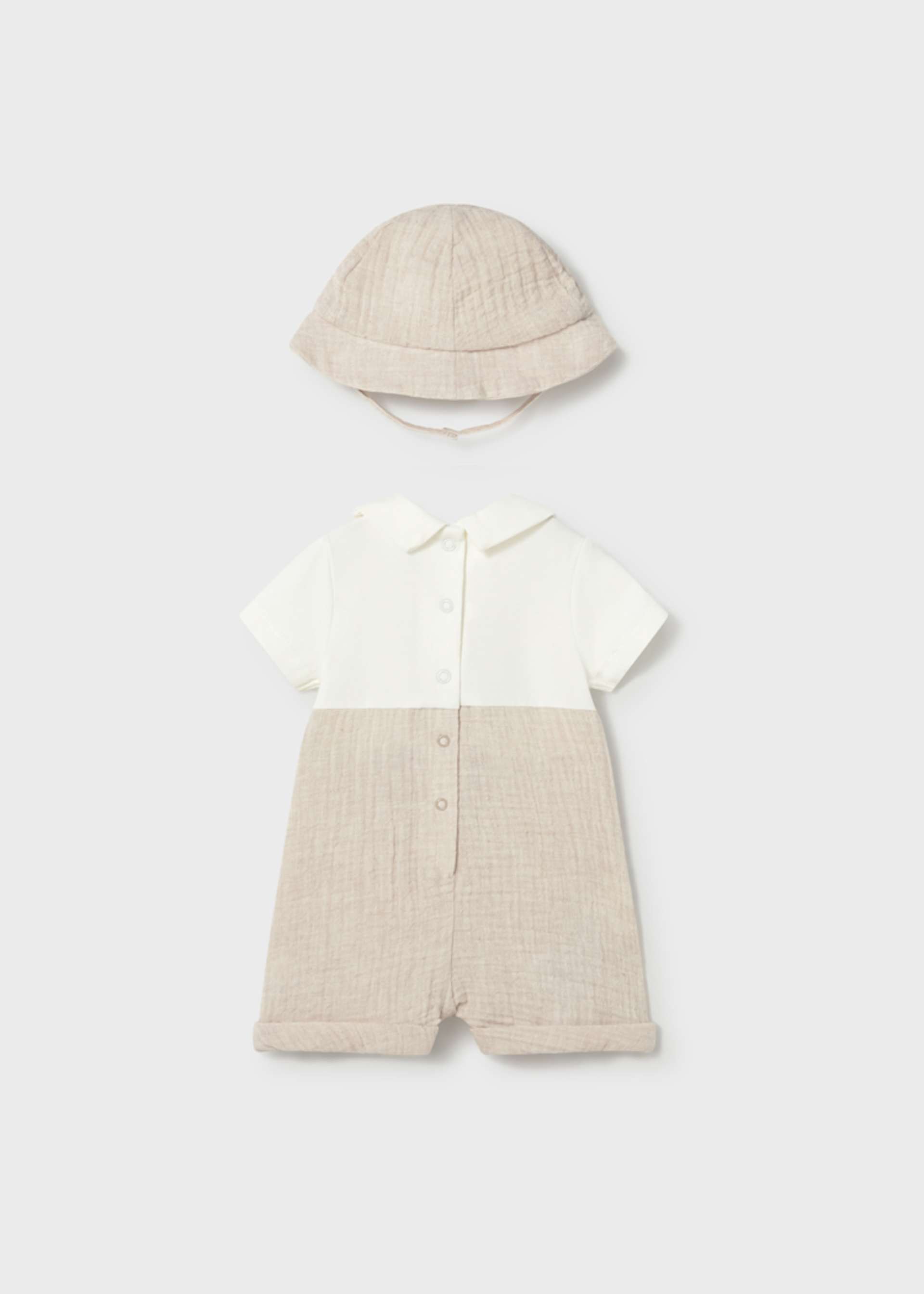 Newborn Boy Dungaree with Hat Set