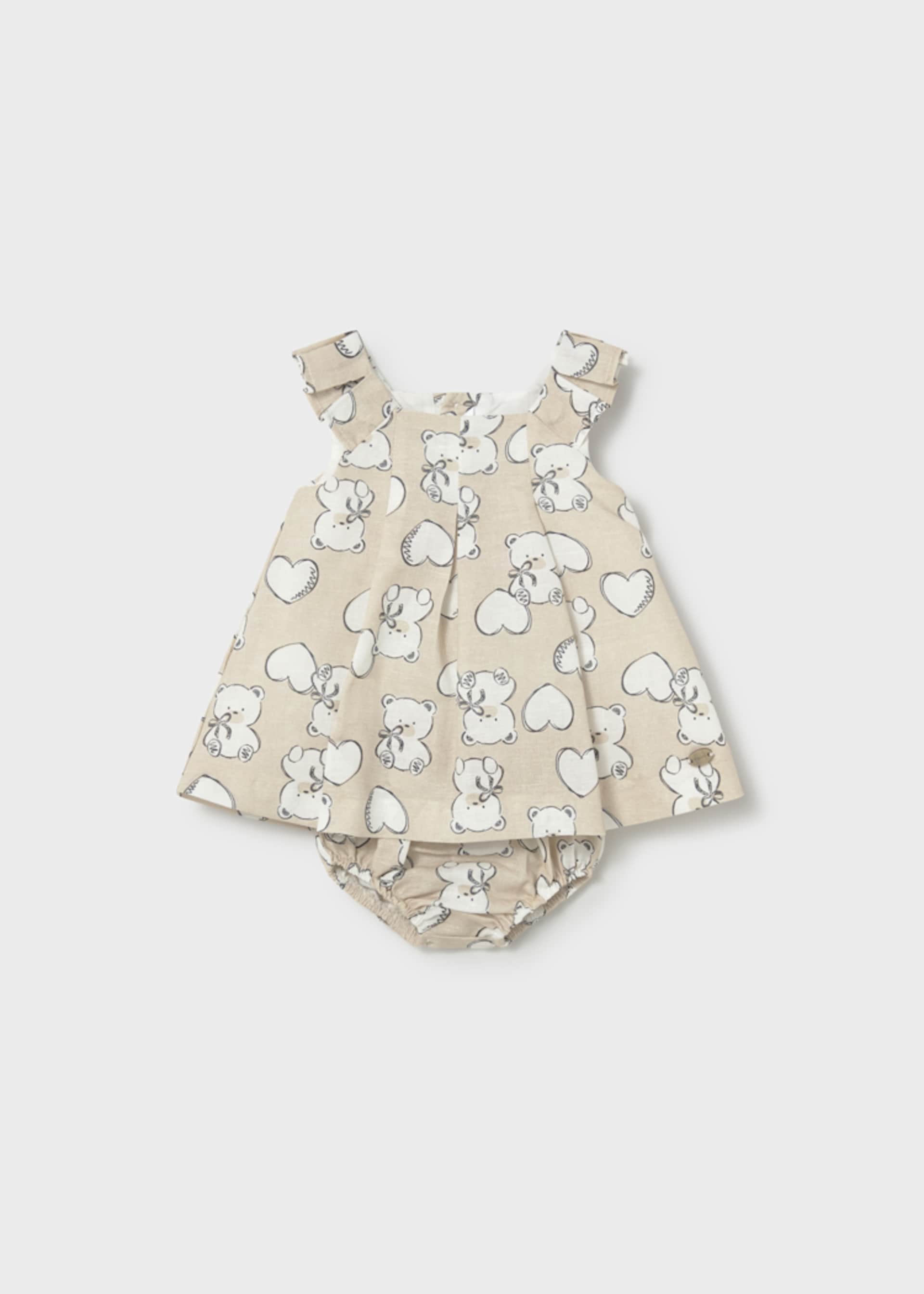 Vestido estampado con cubrepañal recién nacida