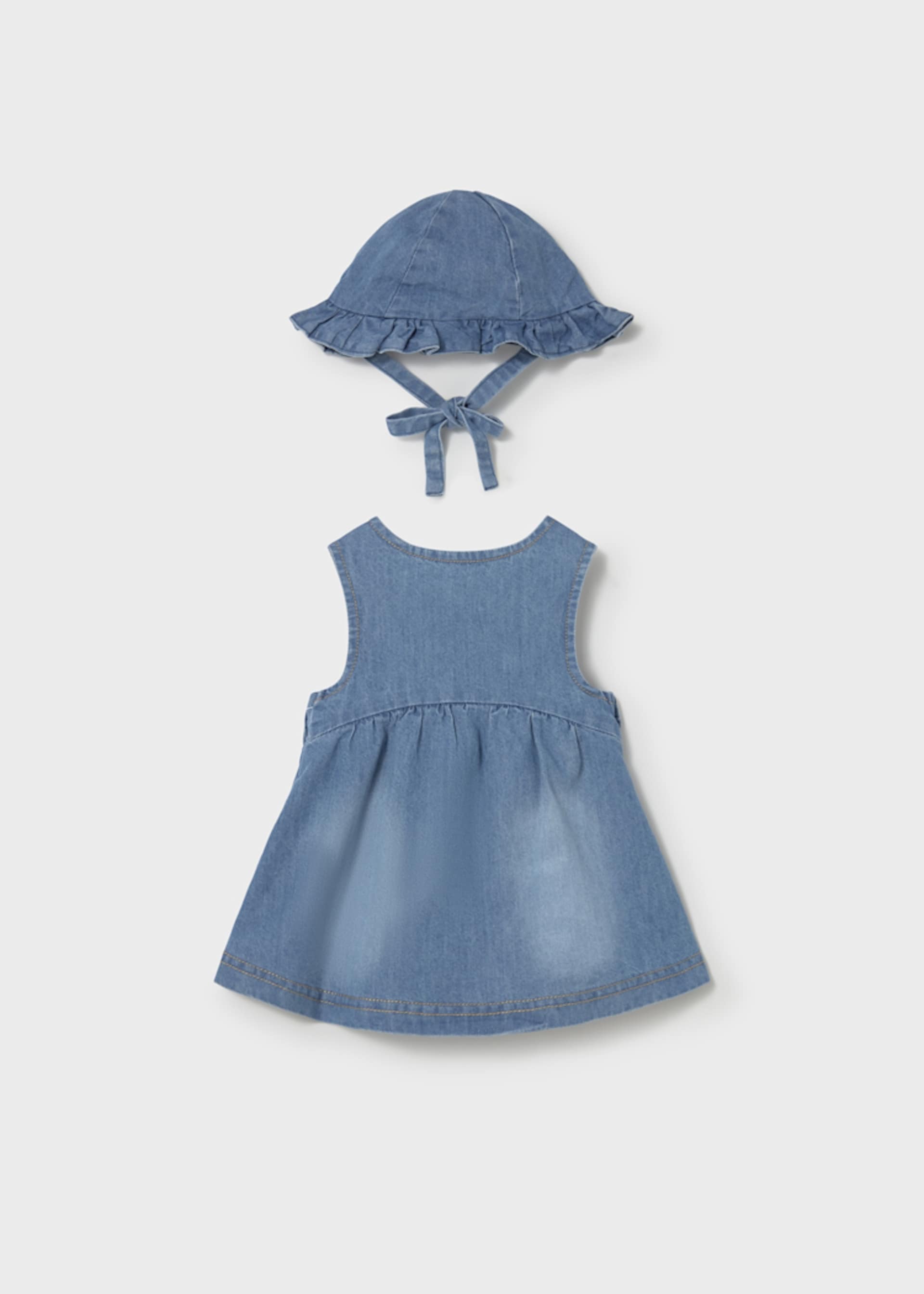 Newborn Girl Dress with Hat Set