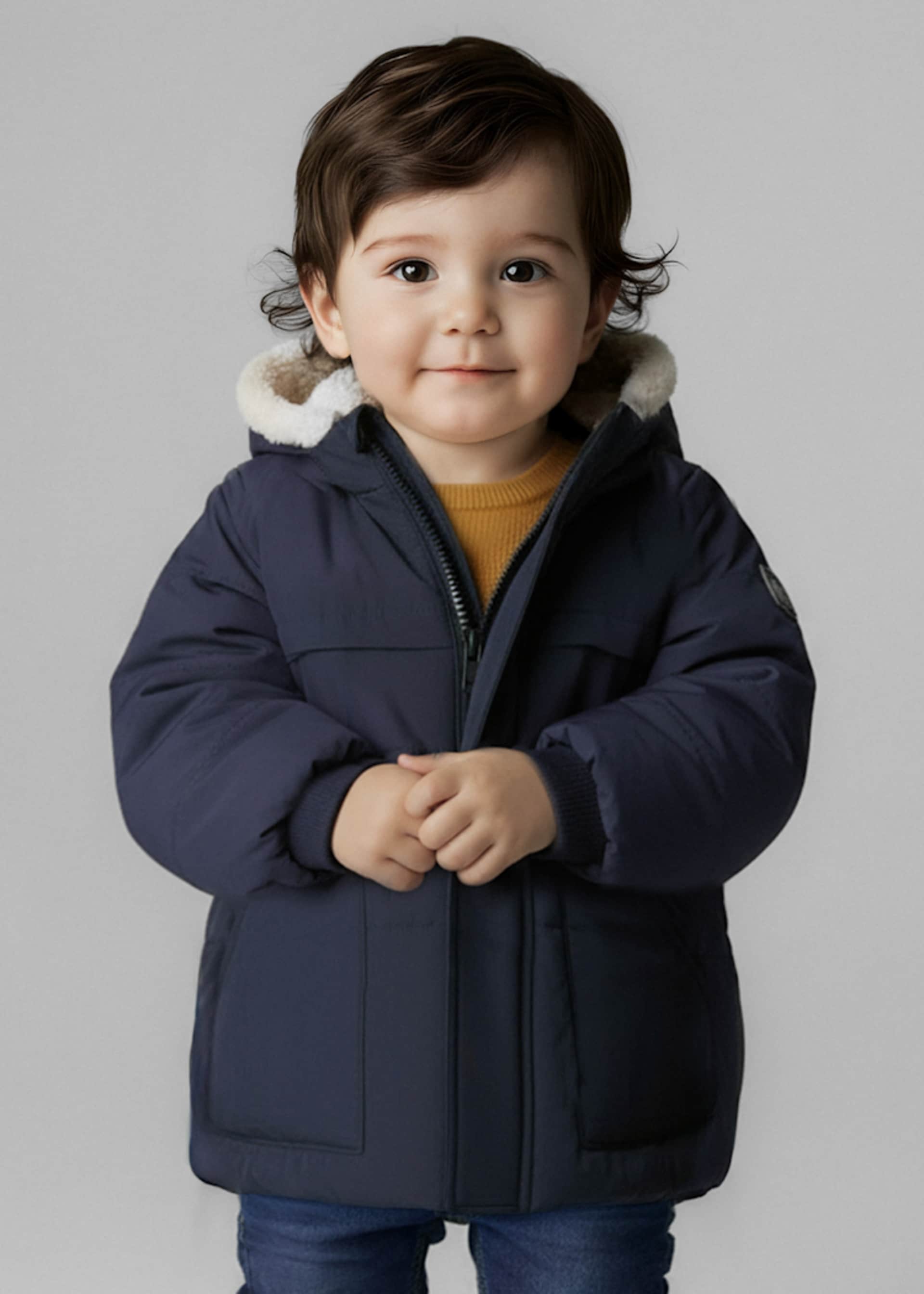 Baby fur lined coat