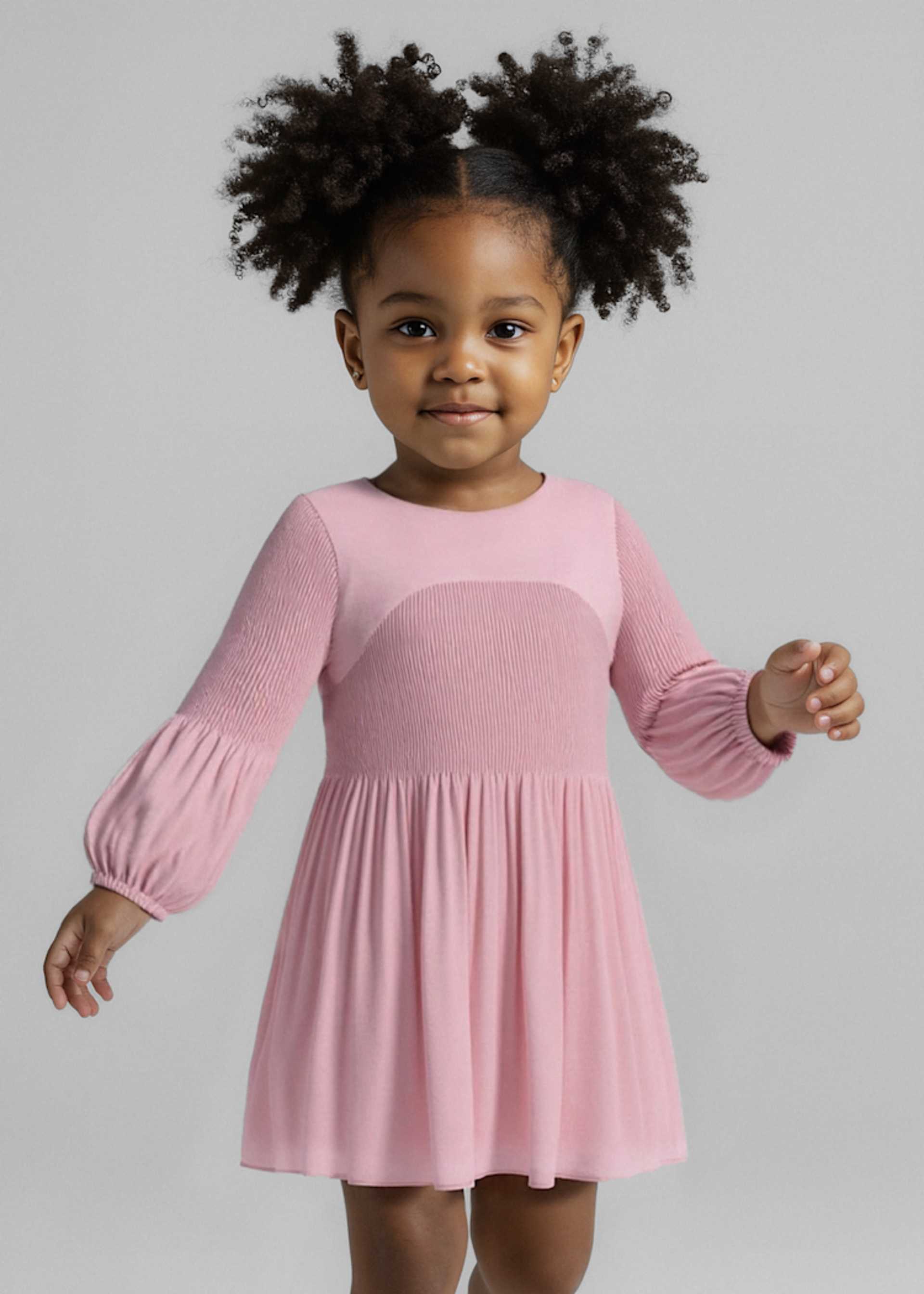 Vestido gasa plisada niña