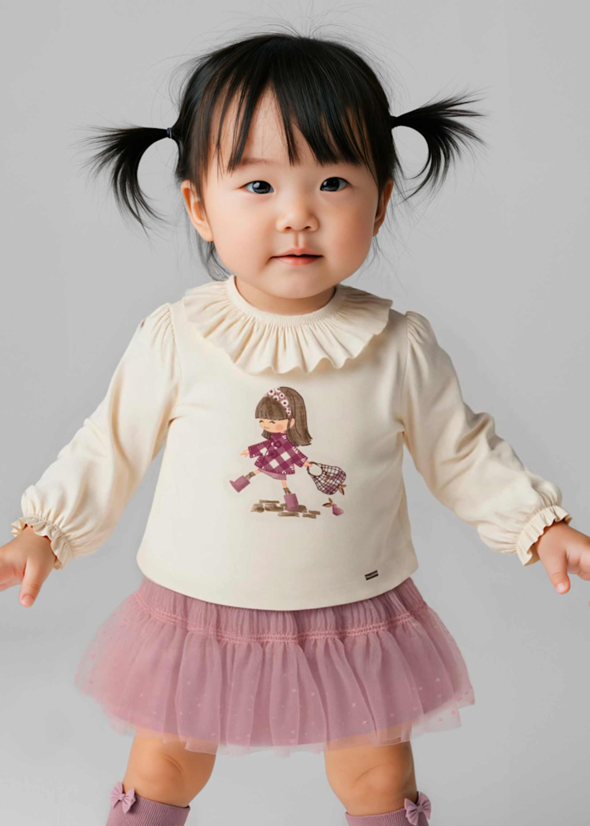 Jupe en tulle à pois bébé