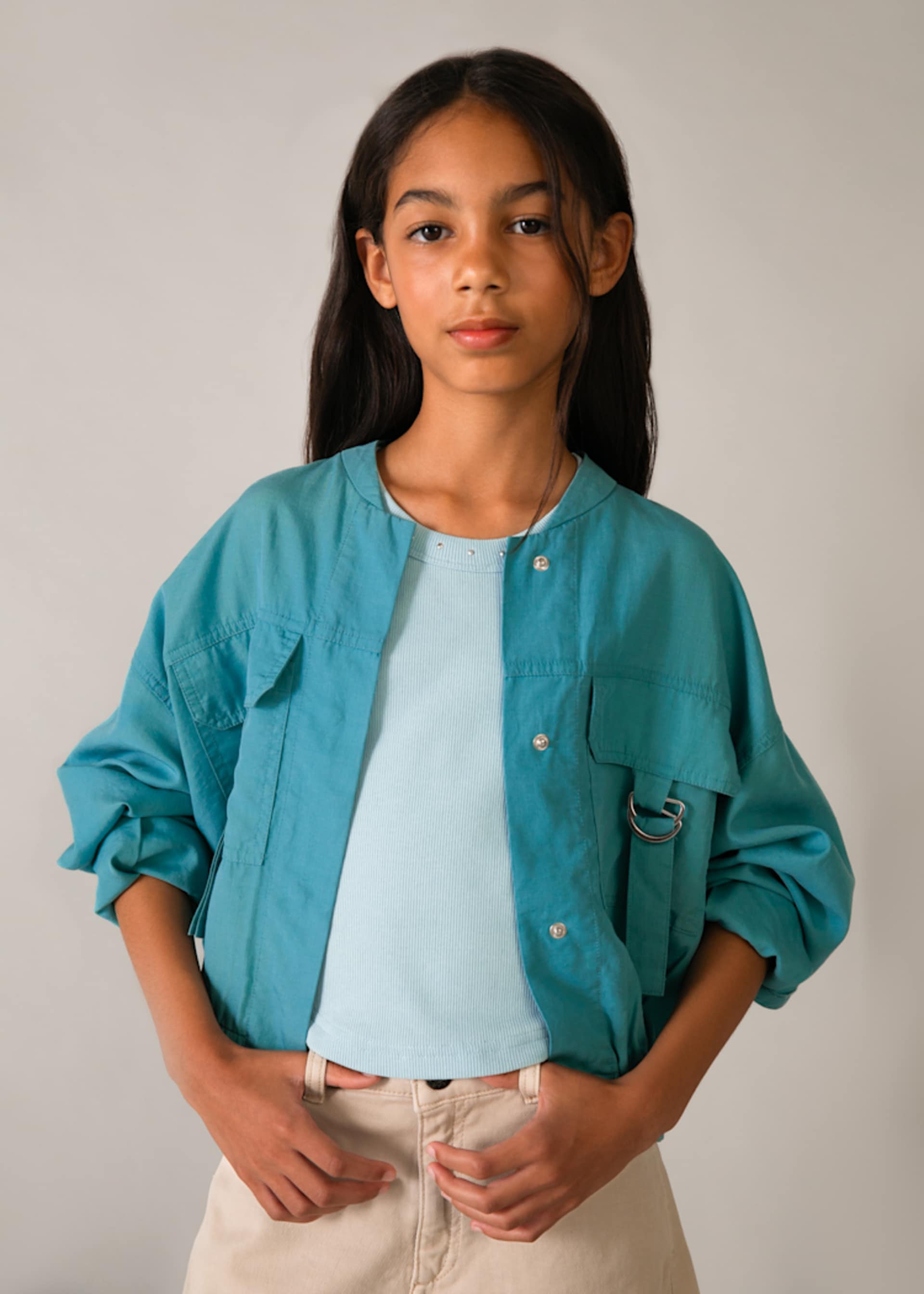 Girl's buckle jacket