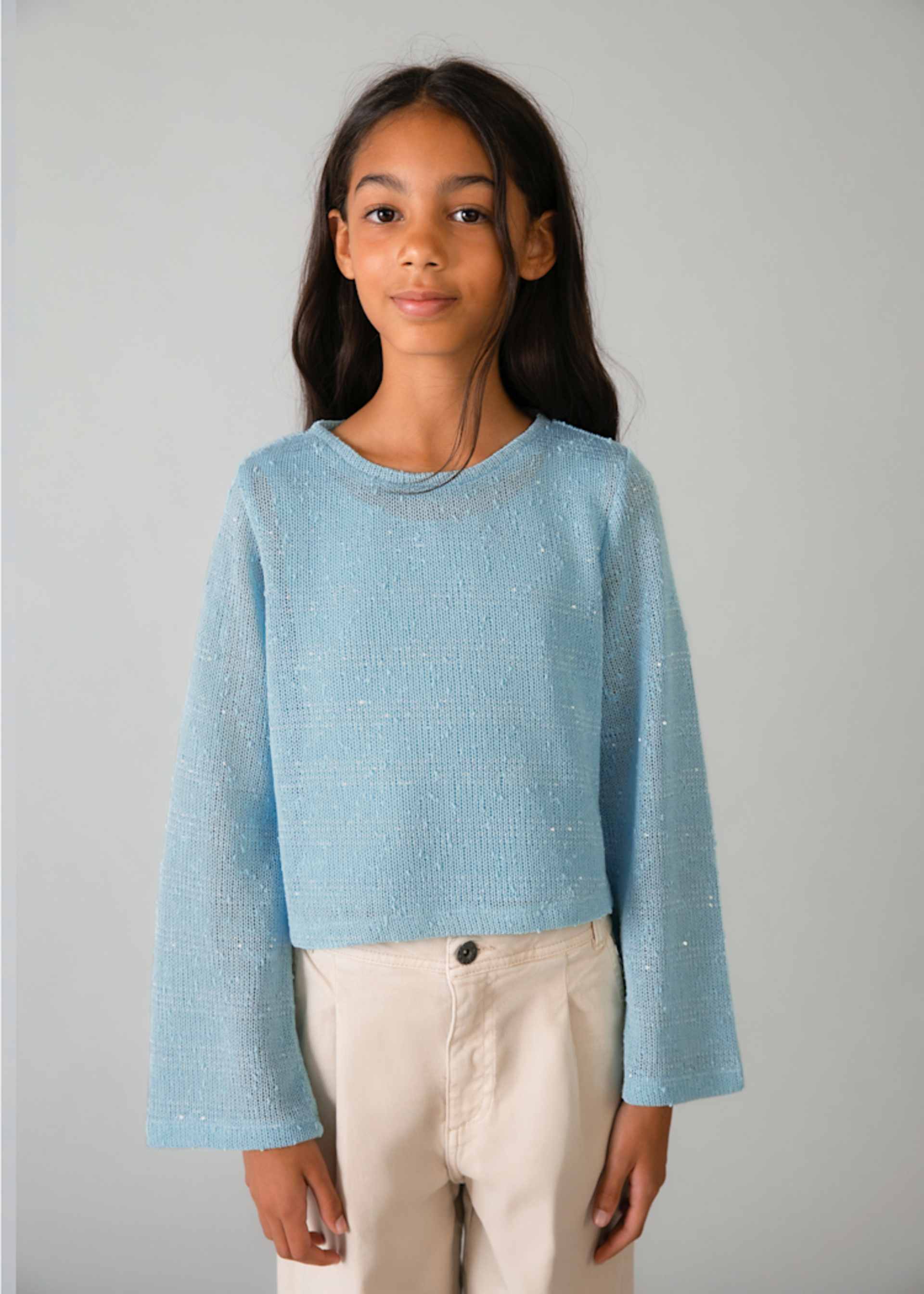 Girl Knit T-shirt with Tank Top