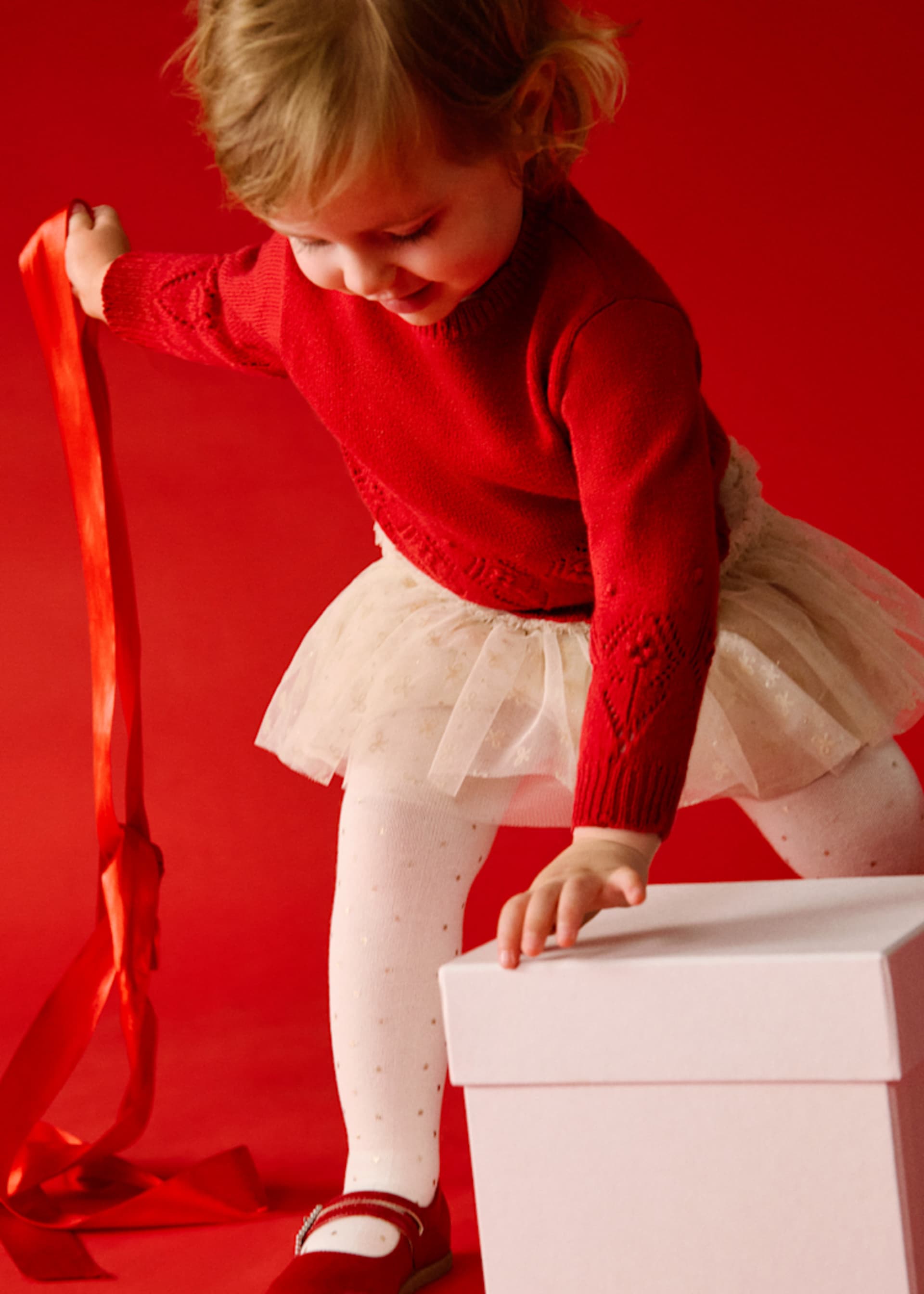 Falda tul lunares bebé