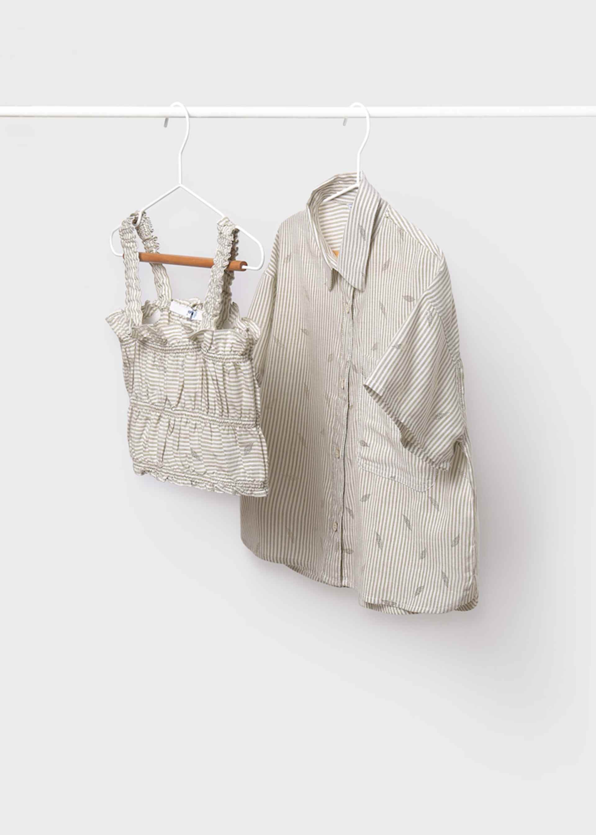 Blouse avec top rayé fille