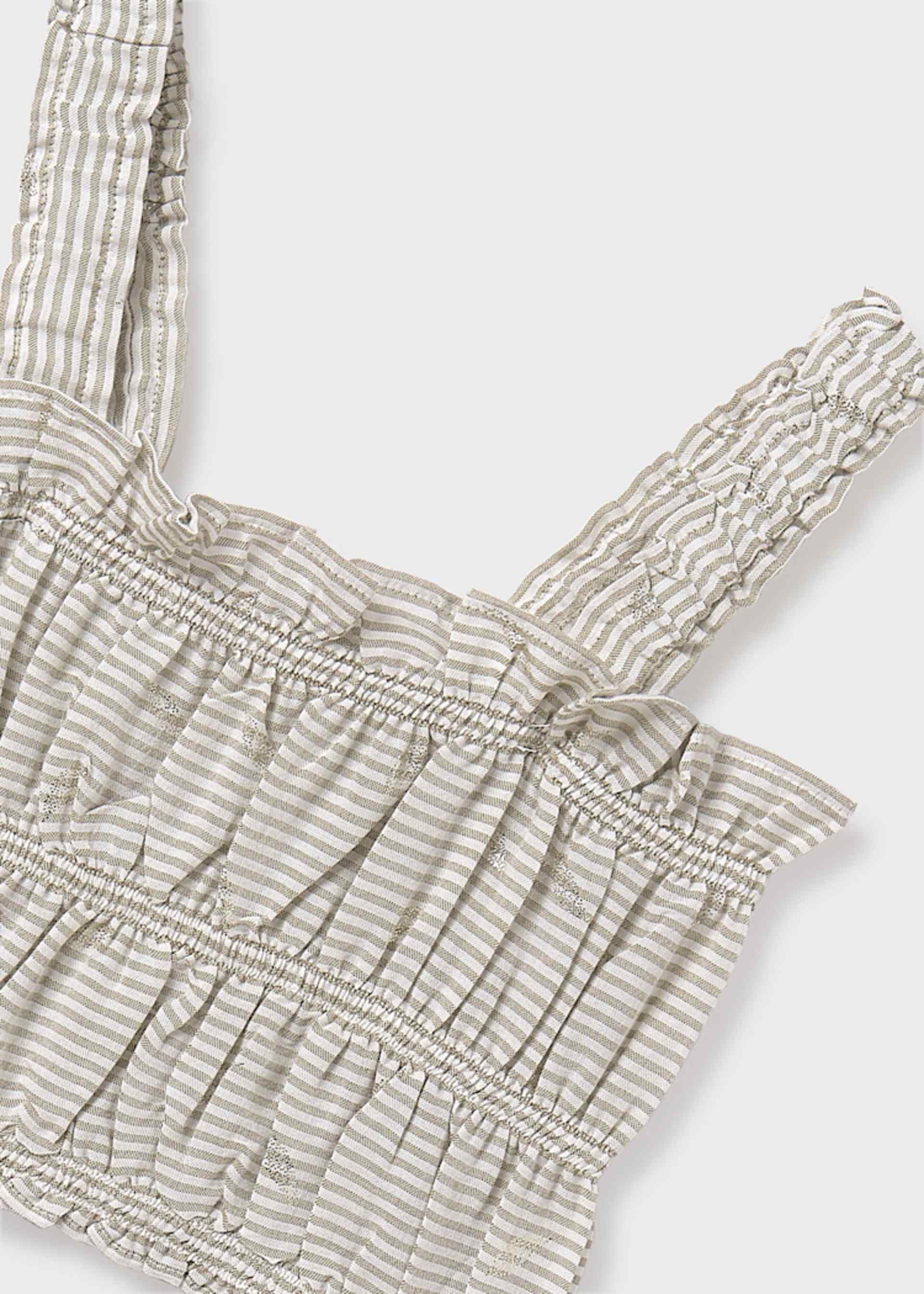 Blouse avec top rayé fille