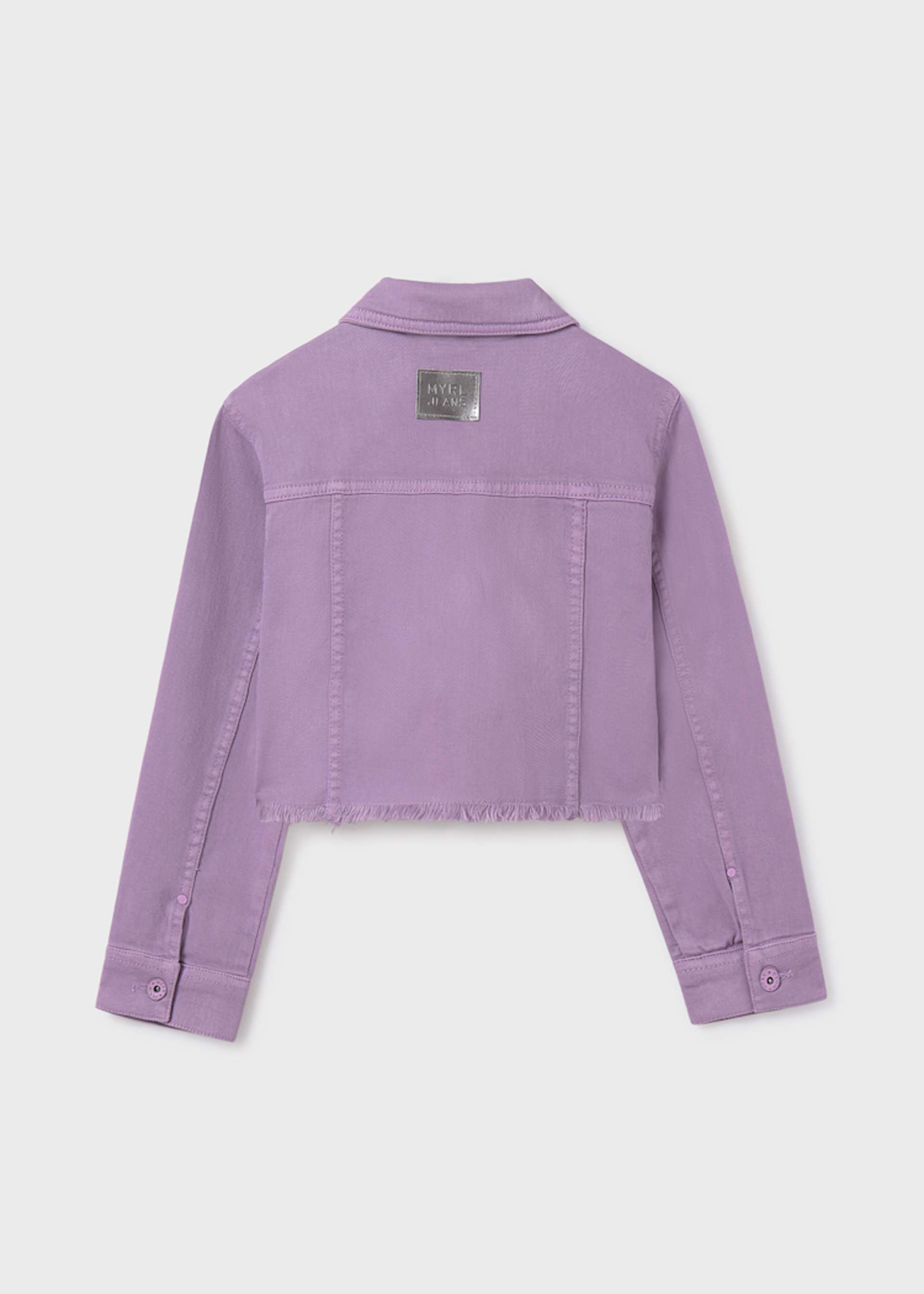 Veste en sergé à bas effiloché fille