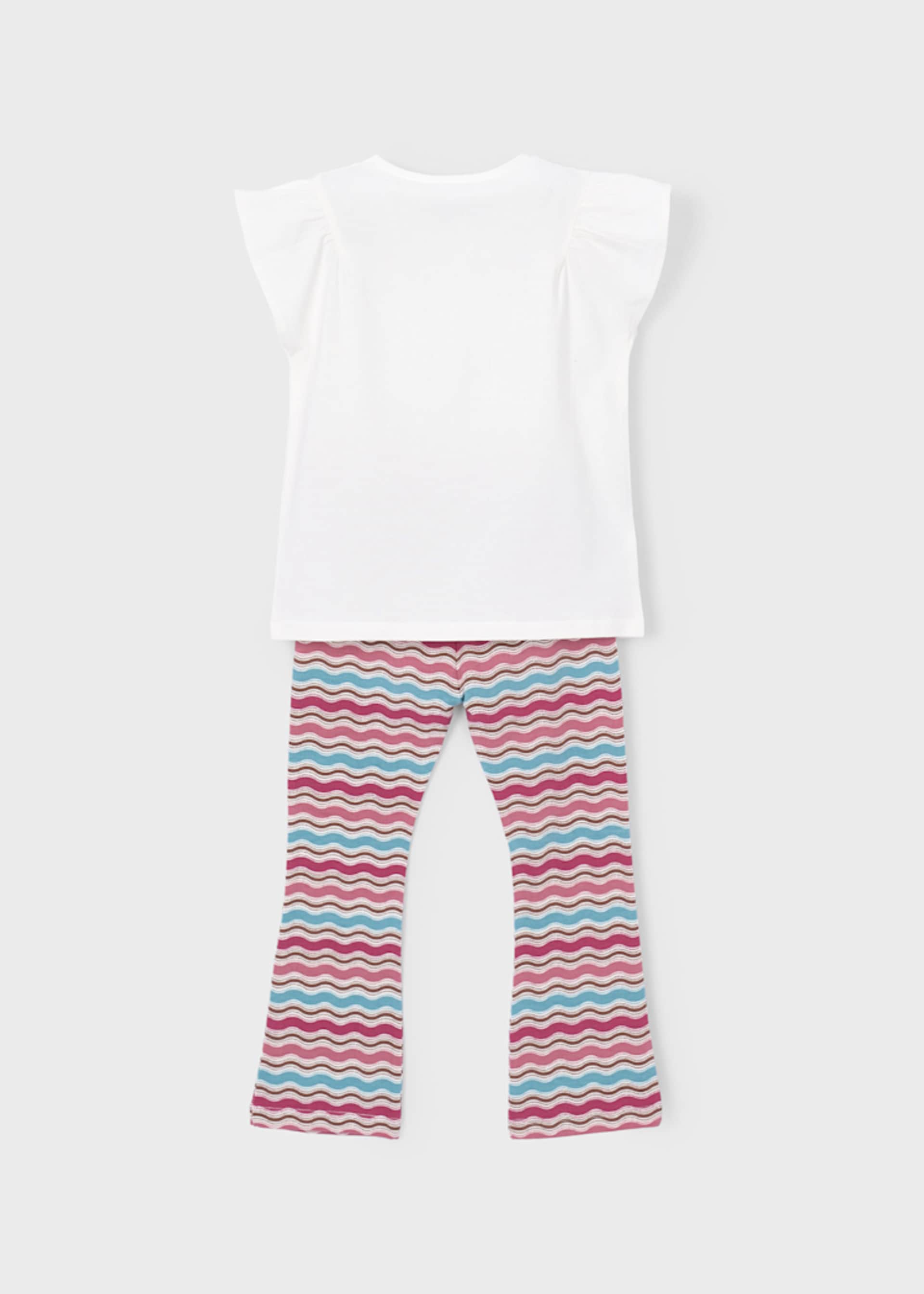Komplet legginsy typu flare i bluzka dla dziewczynki