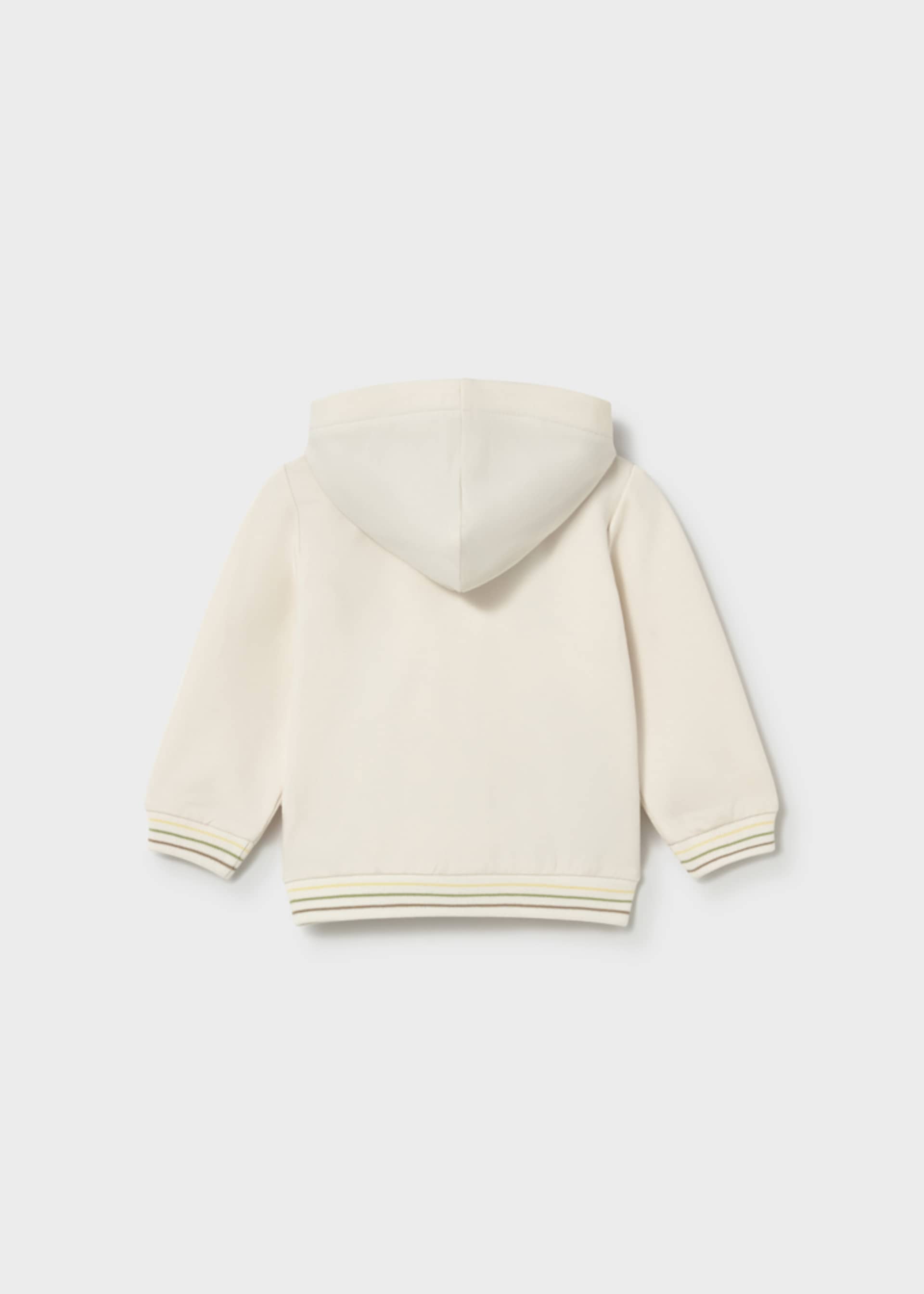 Plush print hooded cardigan