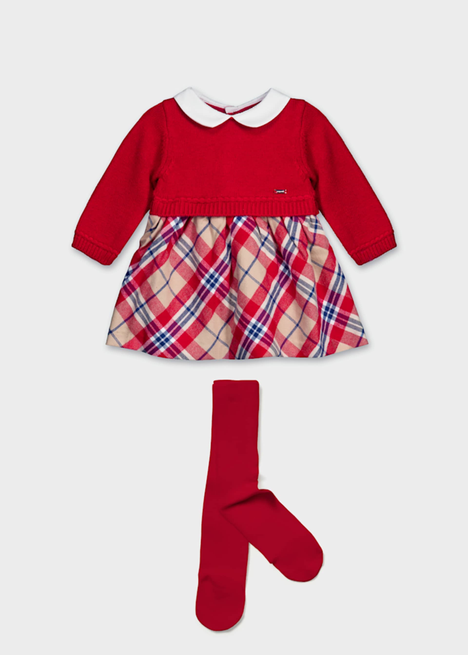 Vestido tricotosa combinado recién nacida