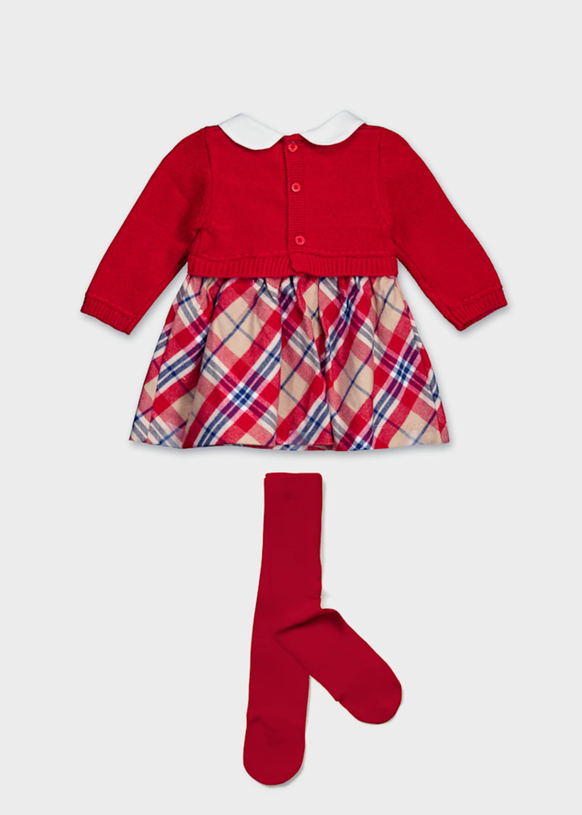 Vestido tricotosa combinado recién nacida