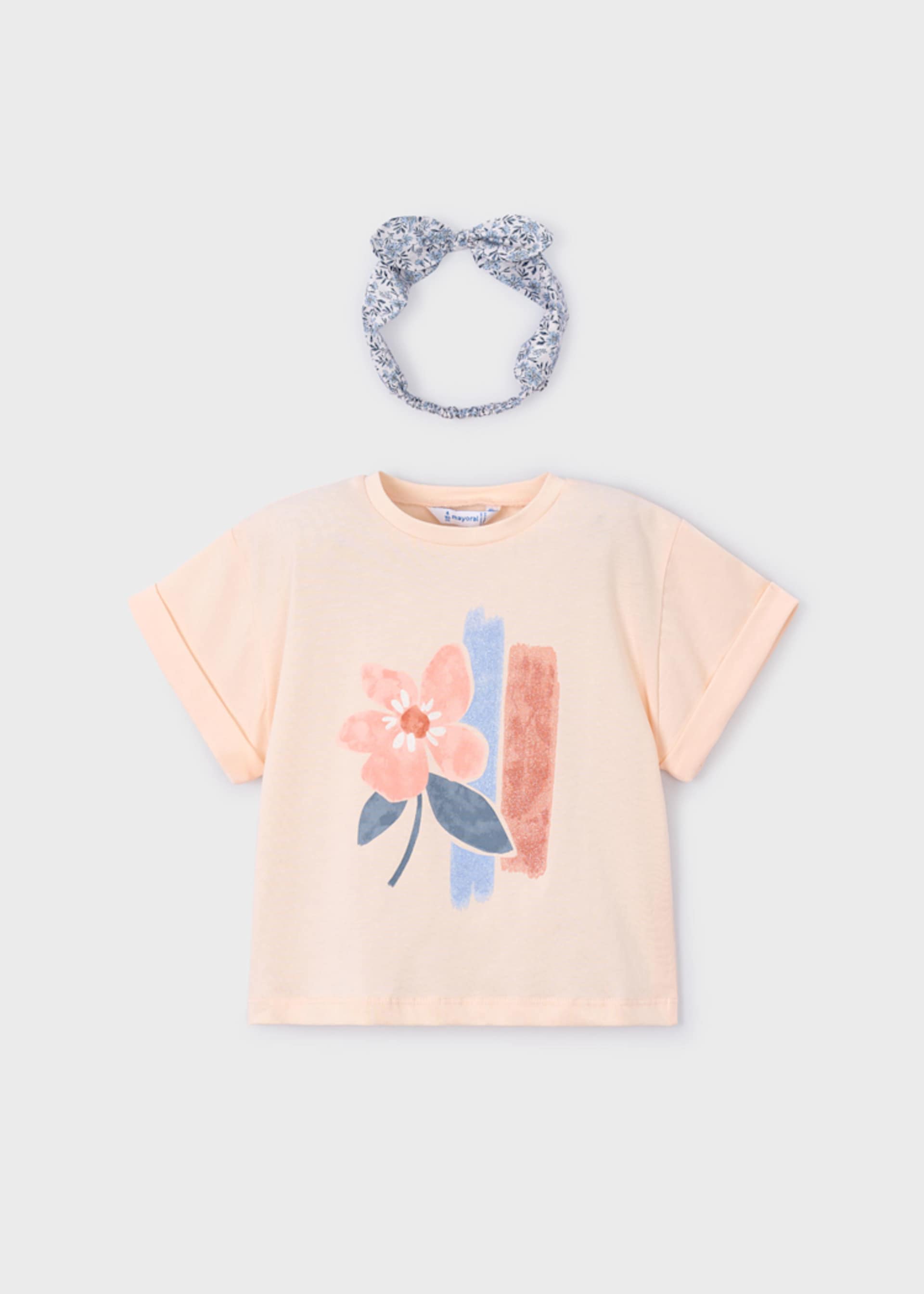 Camiseta con coletero estampado niña