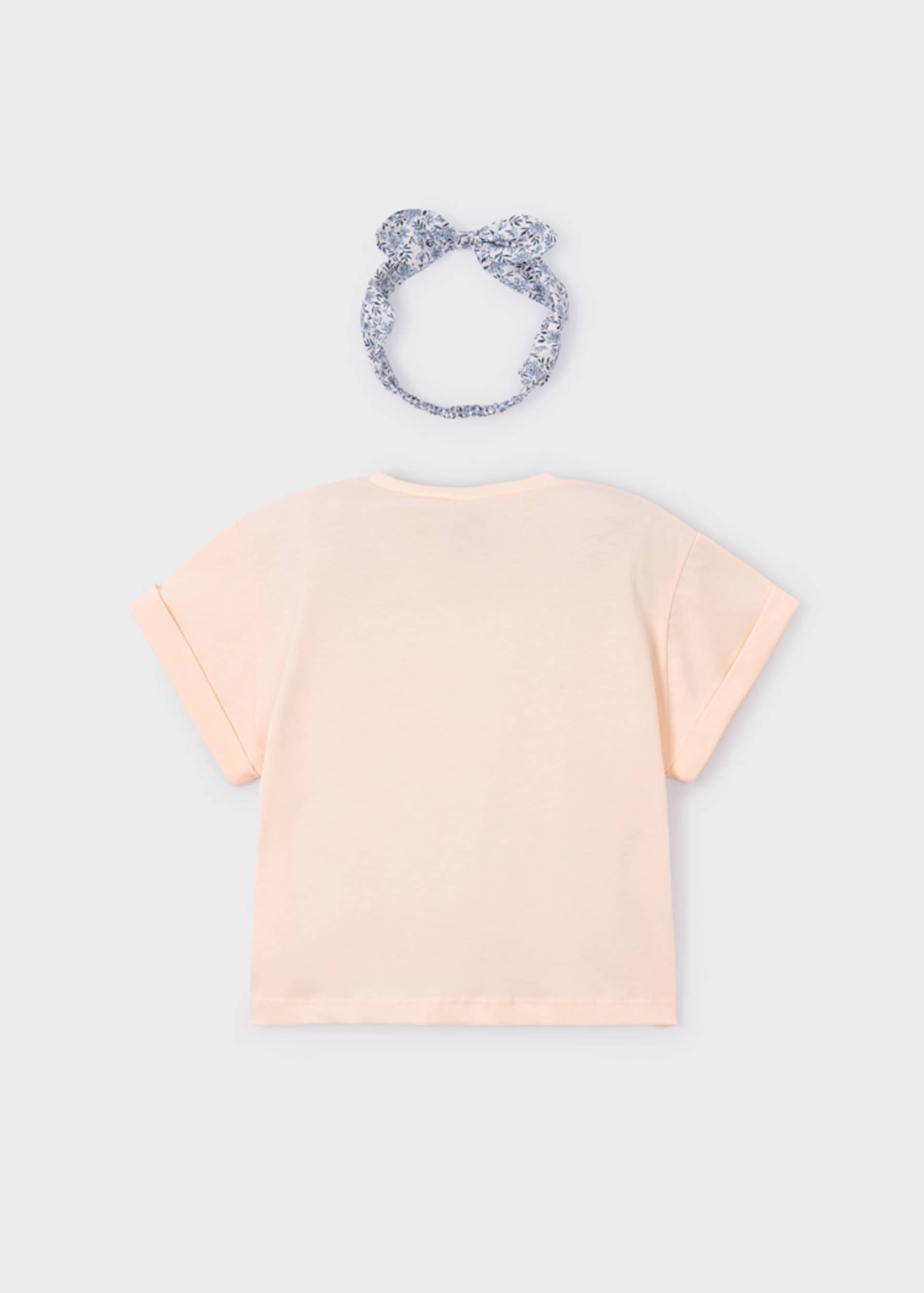 Playera con scrunchie estampada niña