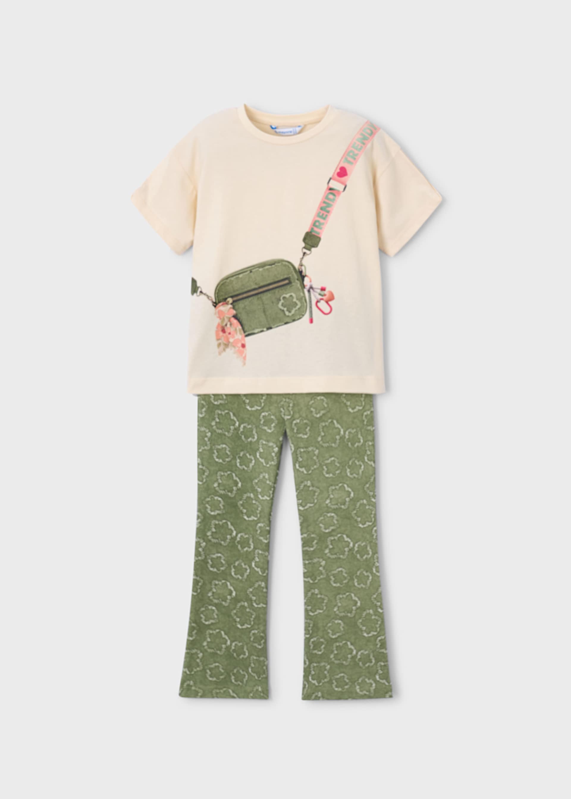 Completo leggings stampato e maglietta bambina
