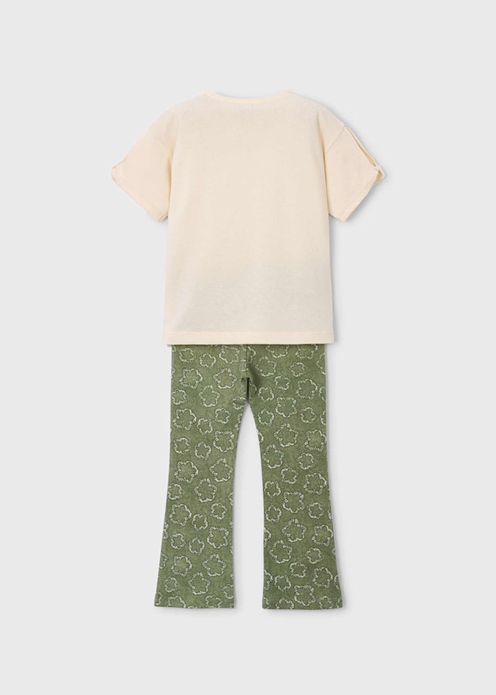 Completo leggings stampato e maglietta bambina
