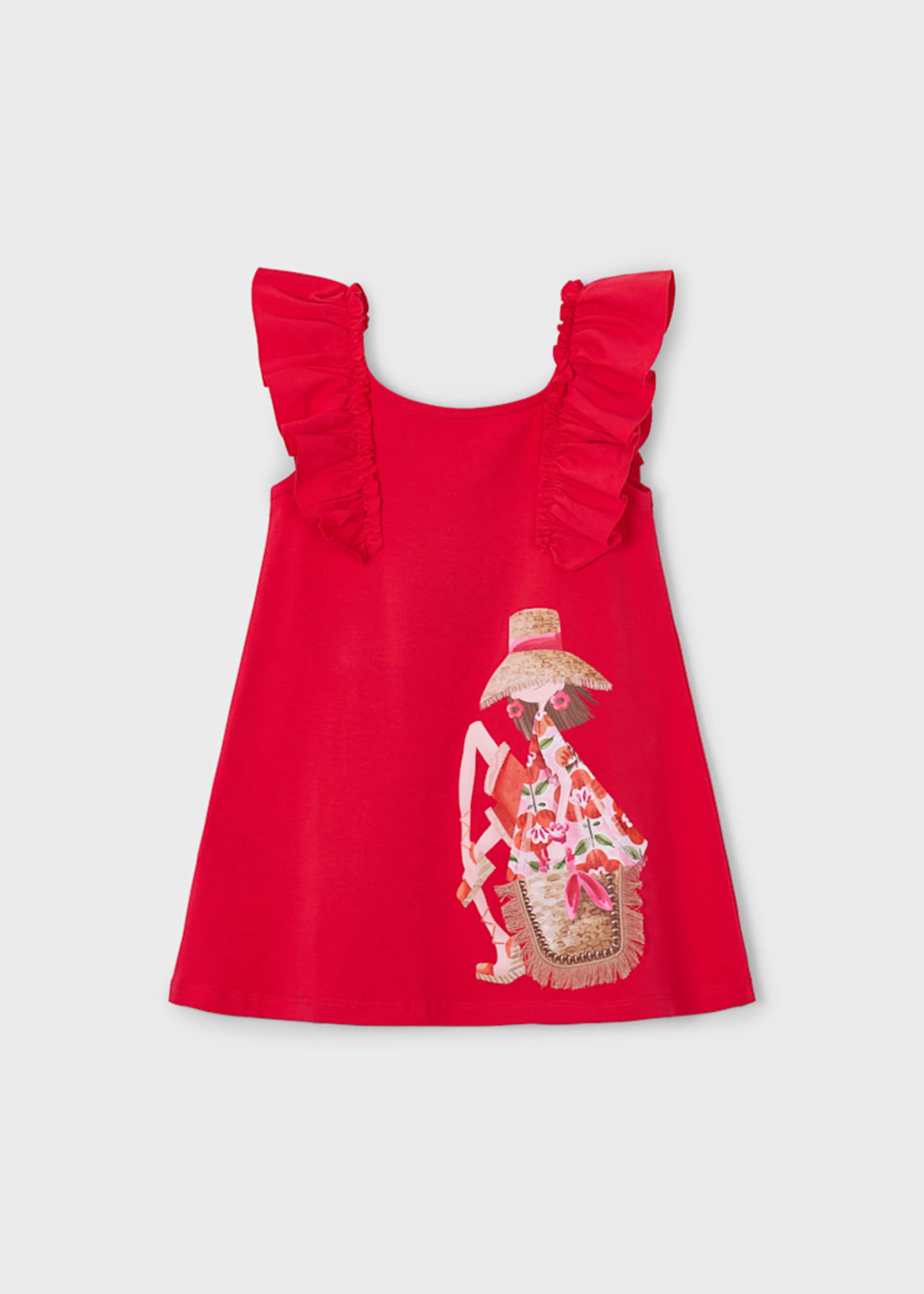 Vestido punto volantes niña