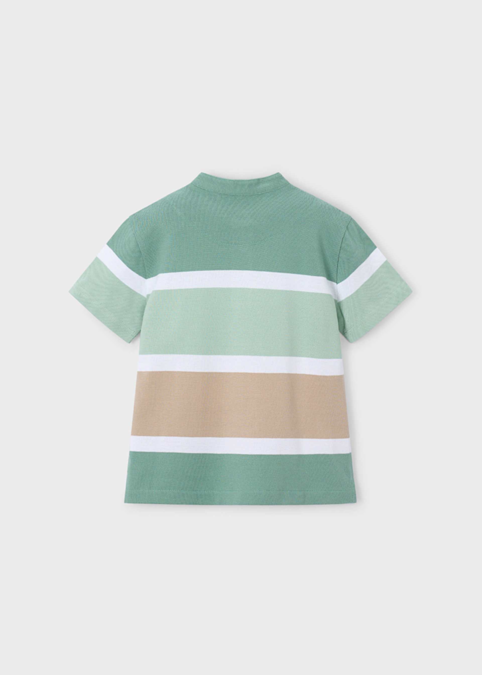 Polo rayé col mao garçon