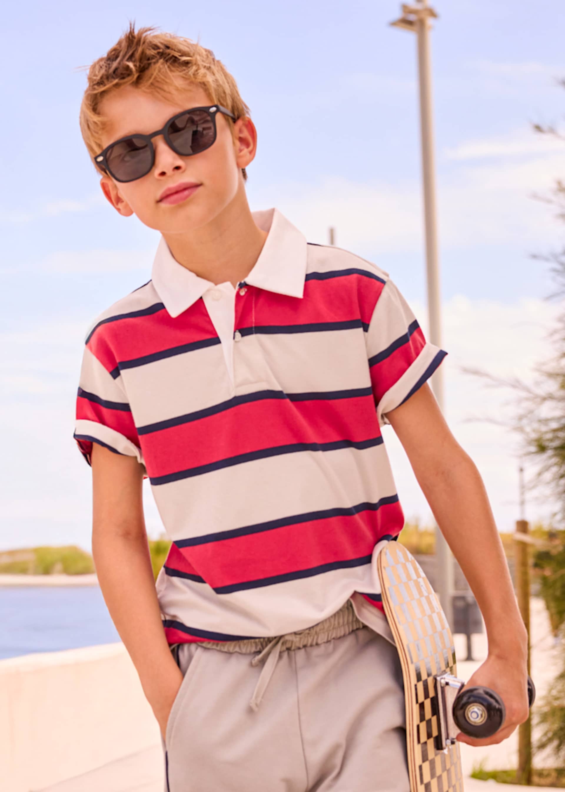 Poloshirt gestreift Teenager Jungen