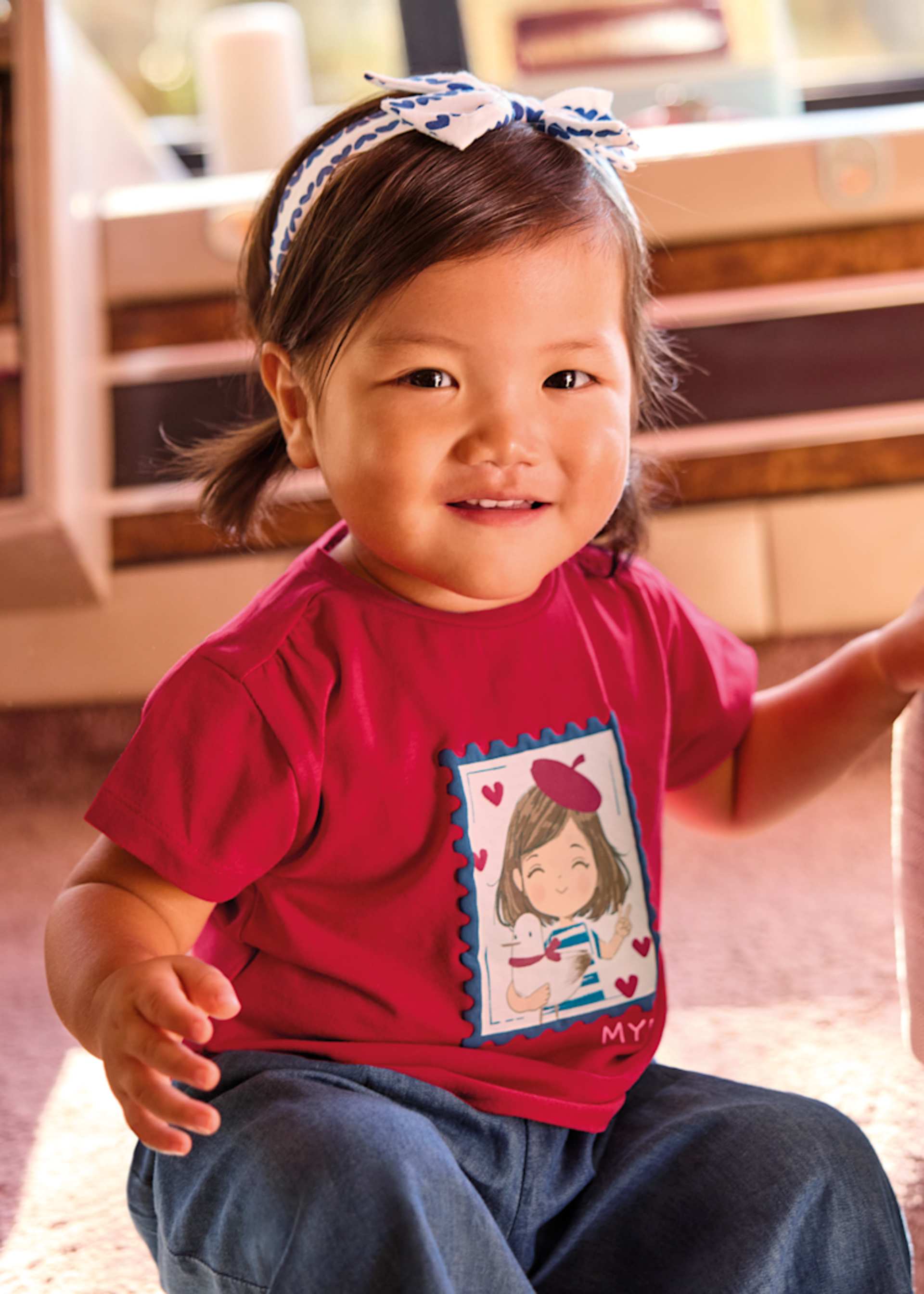 Playera con diadema estampada bebé