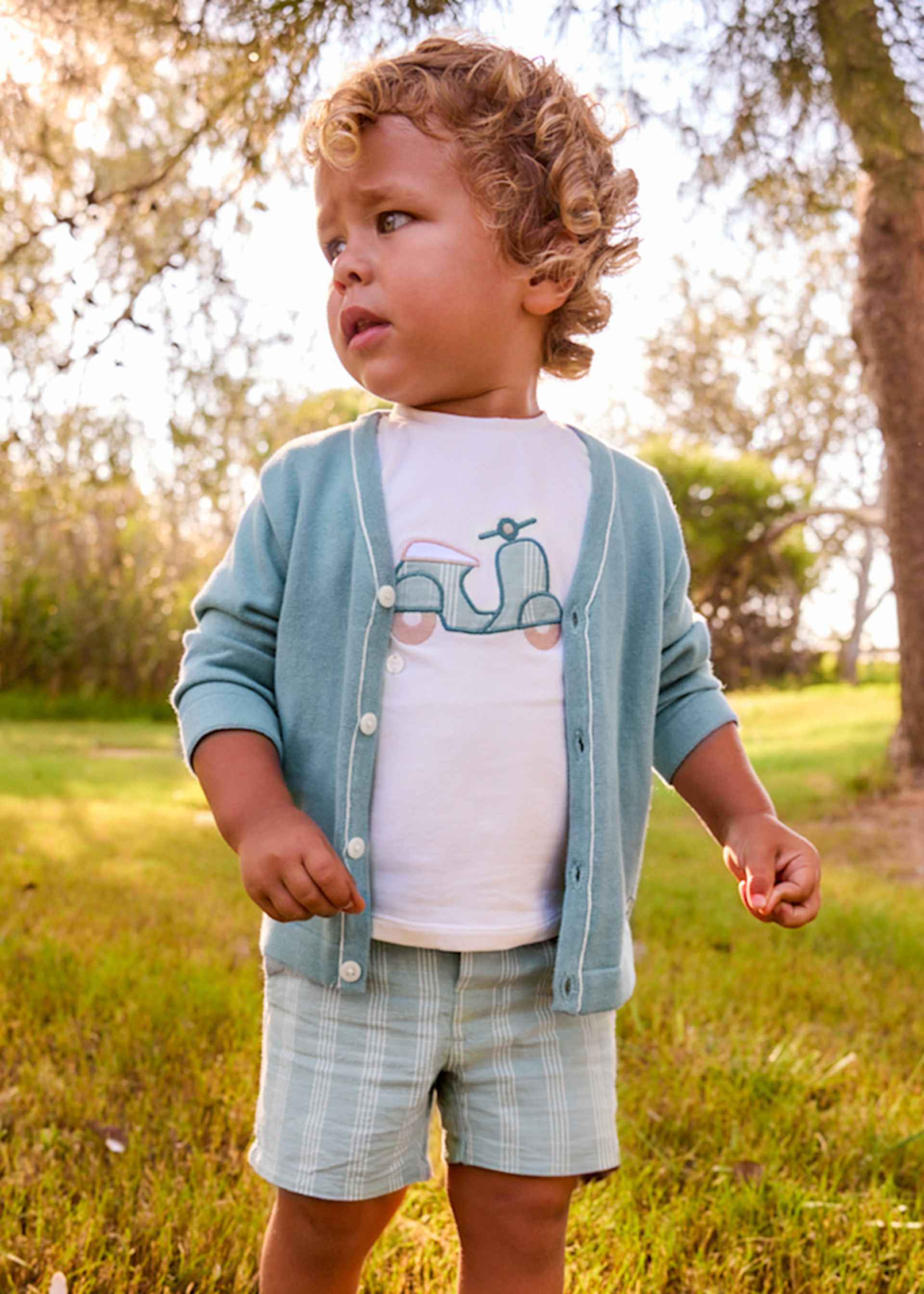 Set Bermudas und T-Shirt mit Leinenanteil Baby