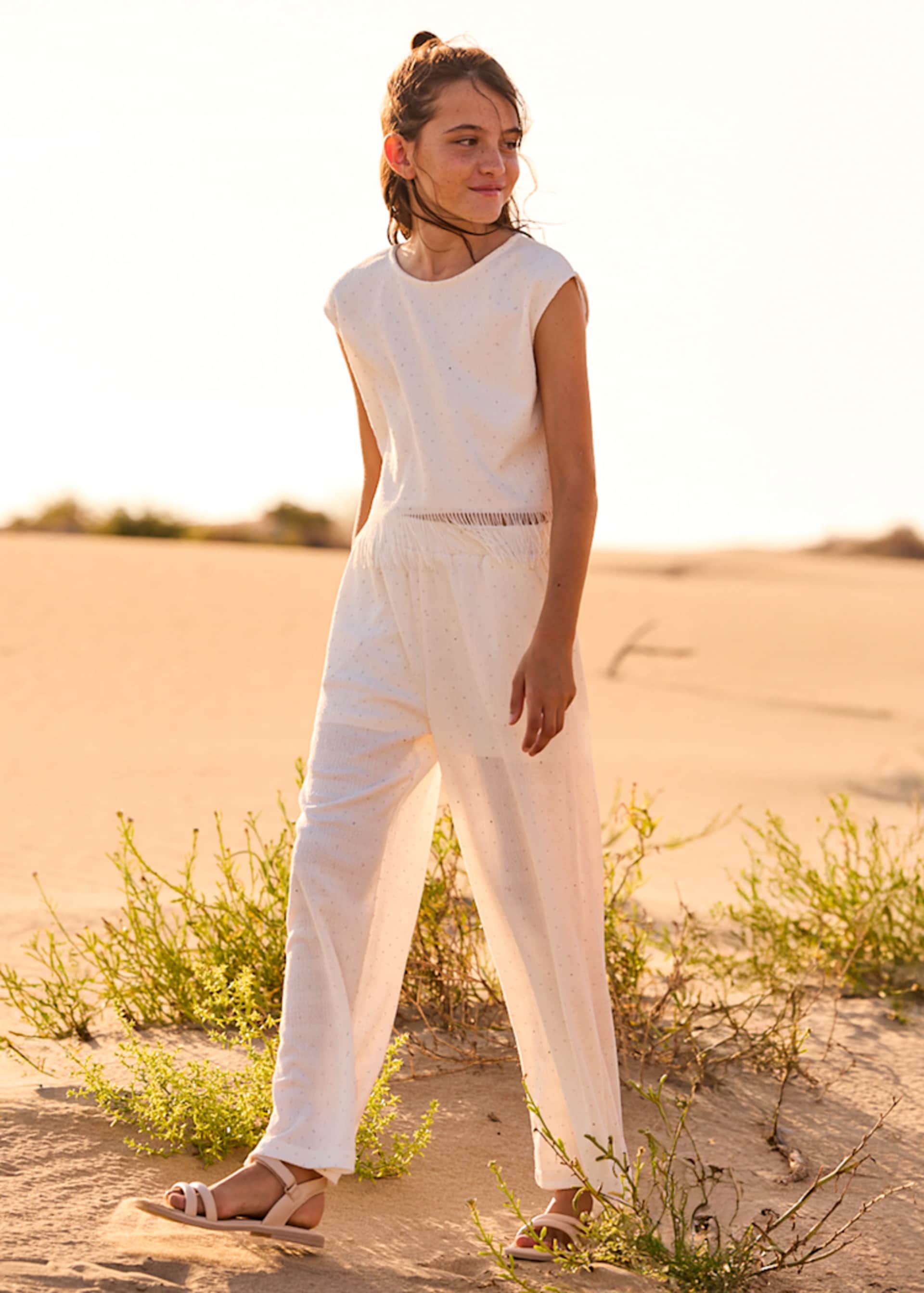 Completo pantalone strass e top ragazza