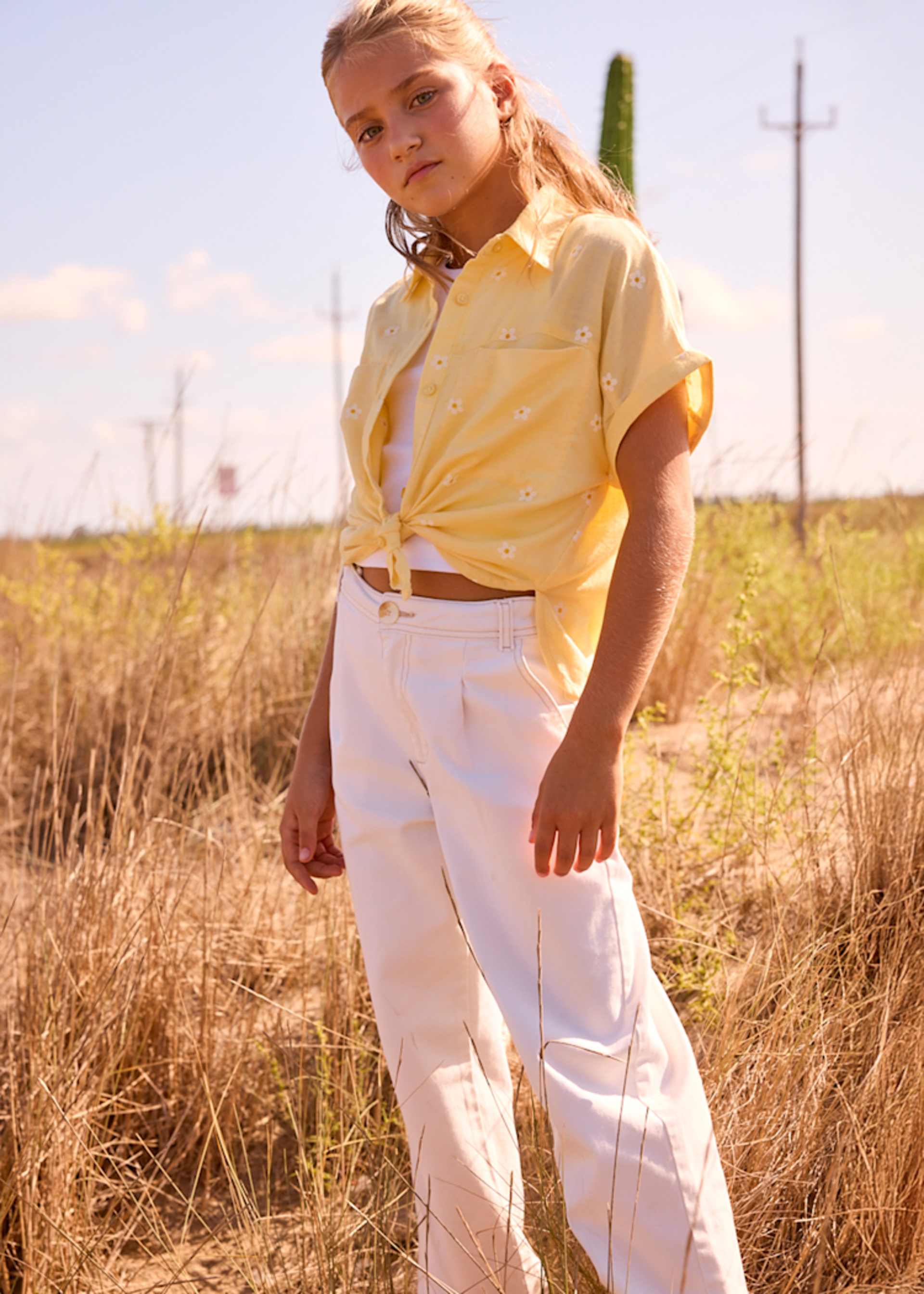 Lange Twill-Hose Teenager Mädchen