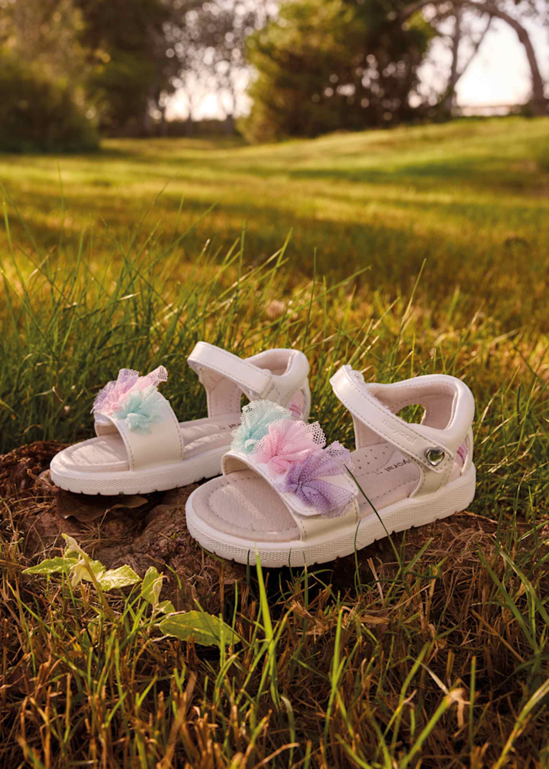 Sandali dettagli tulle neonata