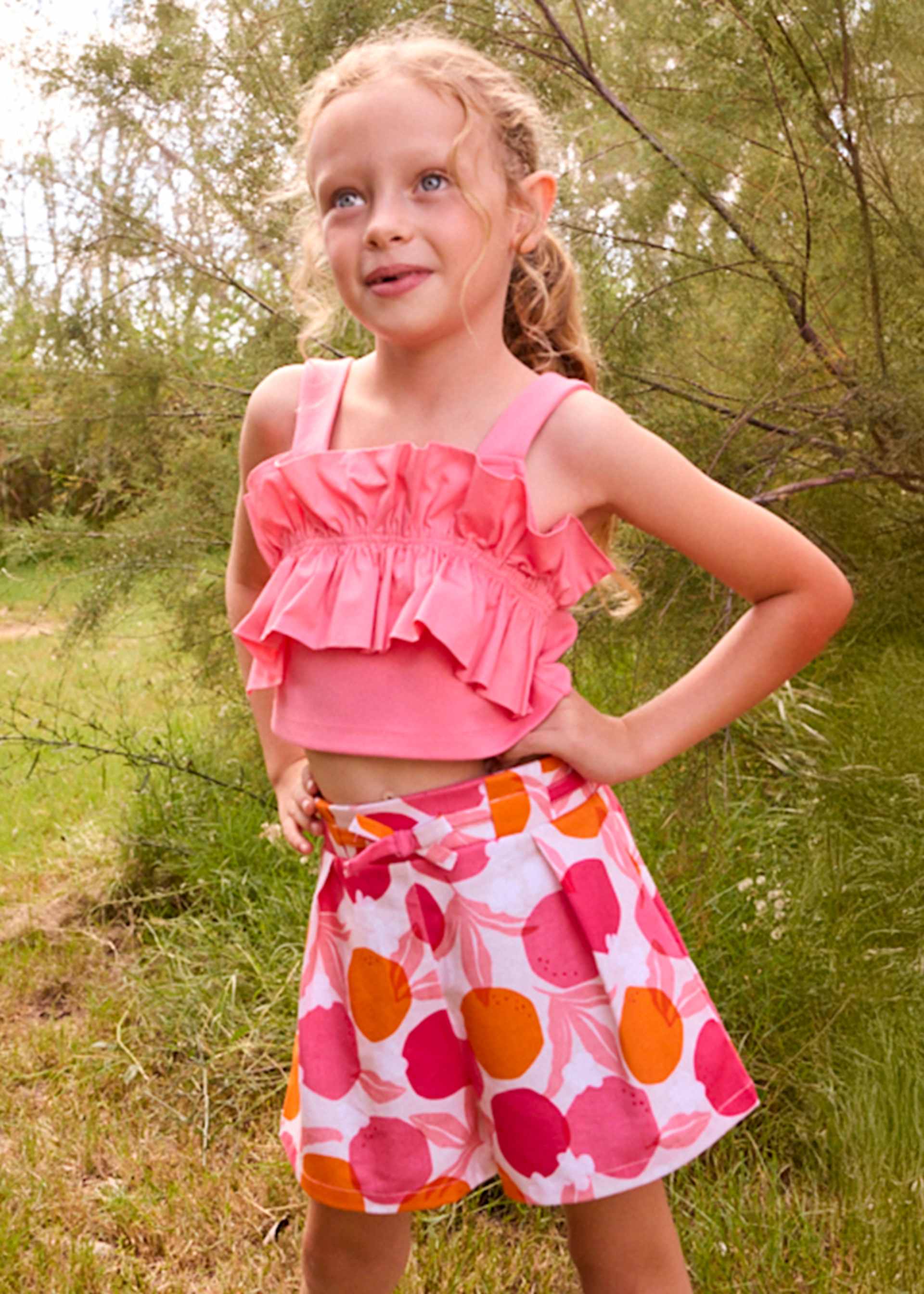 Gonna pantalone con pieghe pantalone bambina